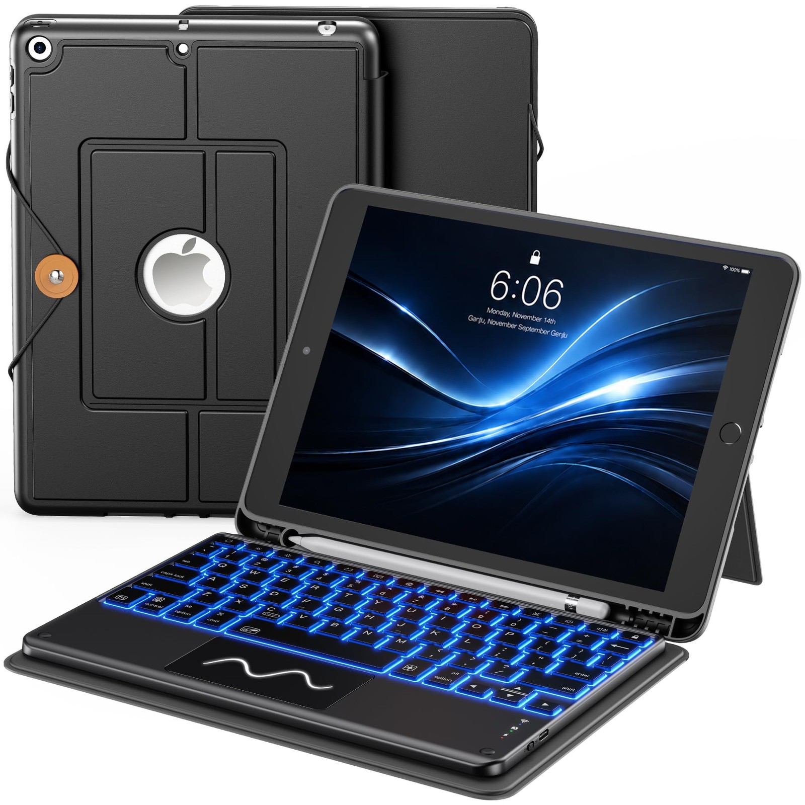 INFILAND Keyboard Case for iPad 9th/8th/7th Gen 10.2 Inch, Black
