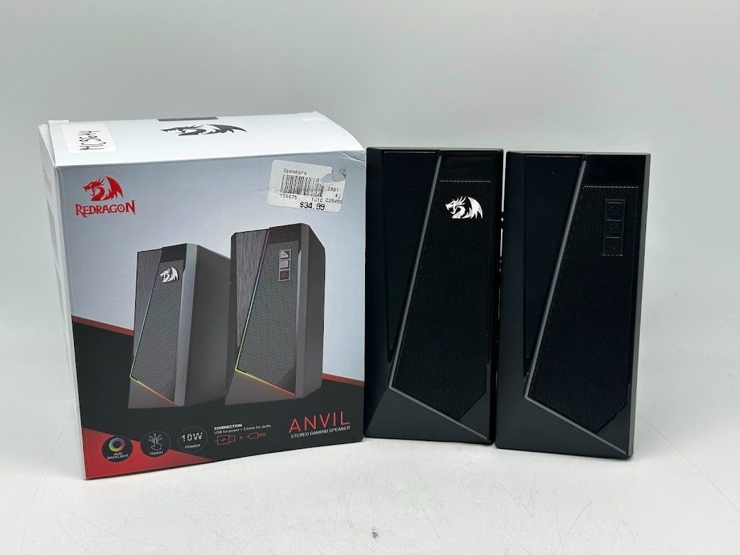 Redragon GS520 Anvil RGB PC 2 Channel Stereo Gaming Computer Speakers - Black