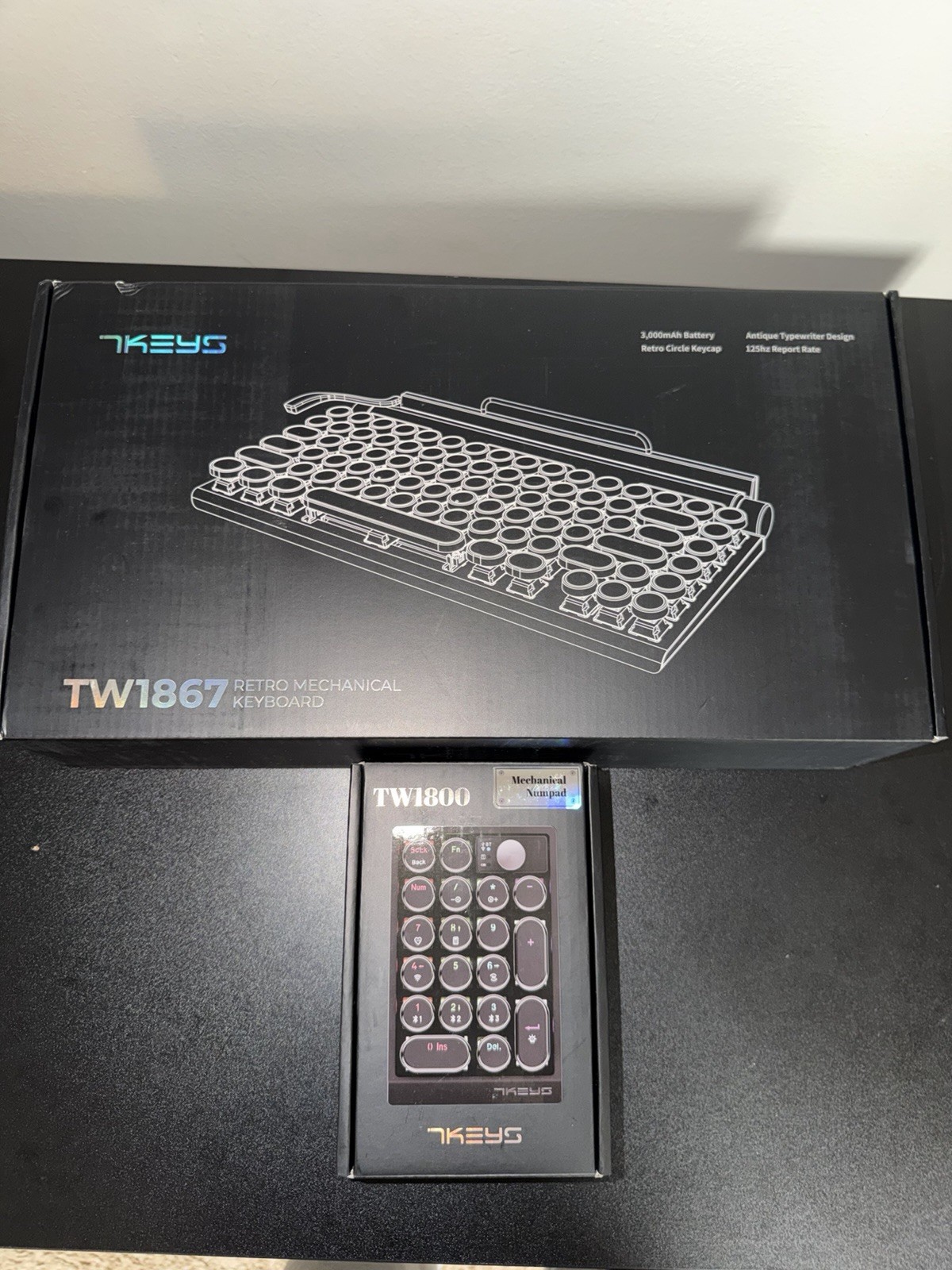 TAIAHIRO Retro Typewriter Mechanical Keyboard, Wireless Bluetooth Number Keypad