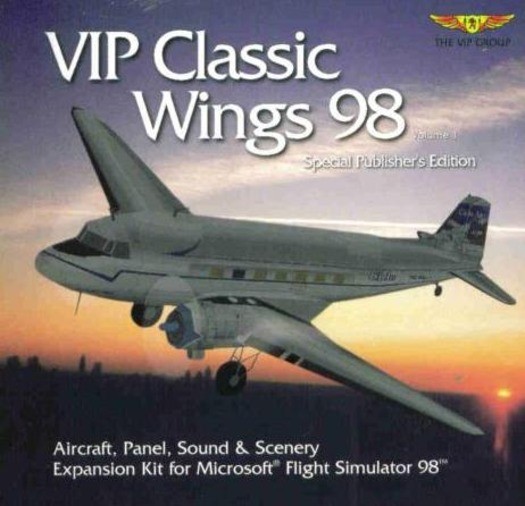 MS Flight Simulator 98 + VIP Classic Wings Vol 1 PC CD aircraft scenery add-on