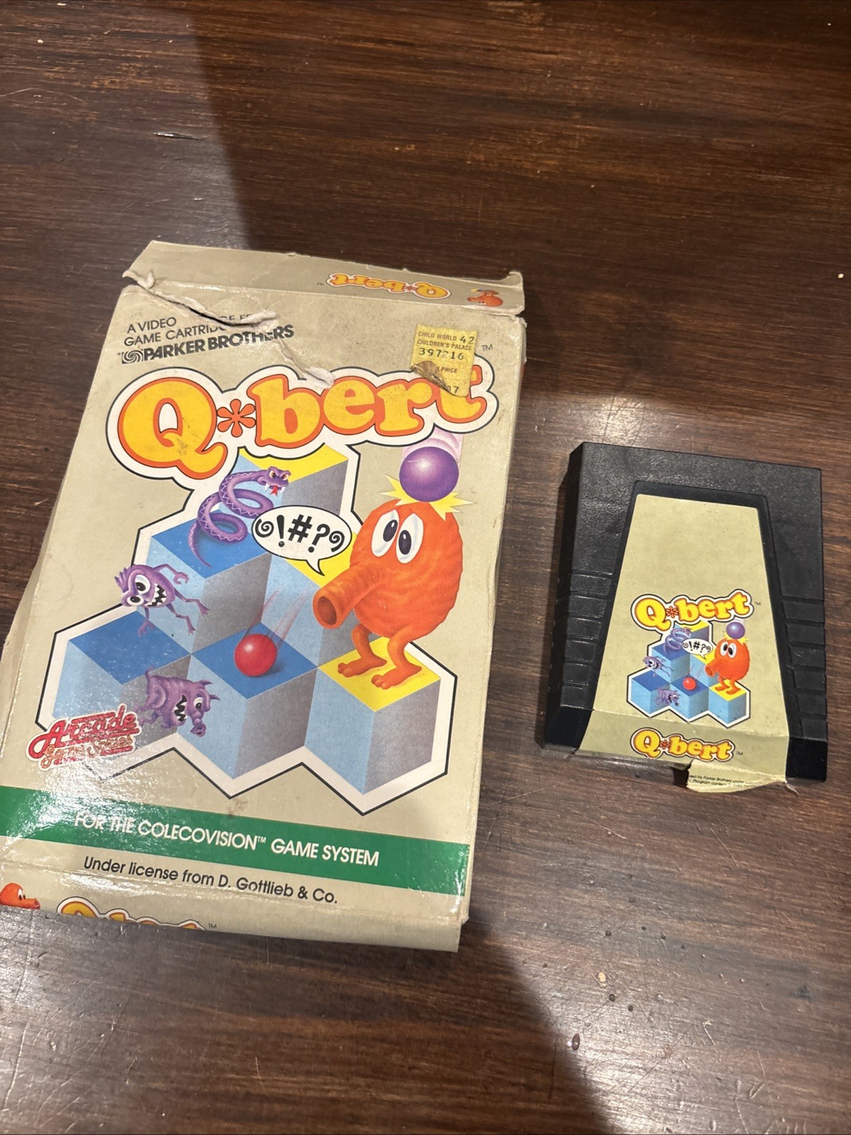 Qbert Parker Brothers Q bert 1983 Game Cartridge ATARI