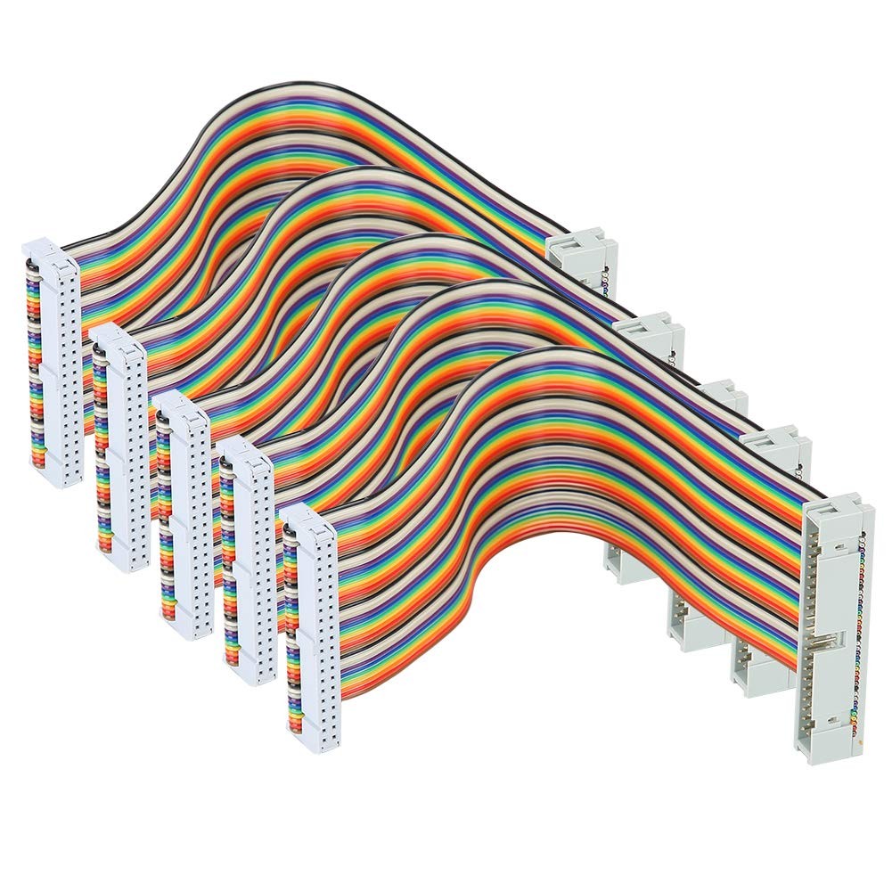 5Pcs GPIO Ribbon Cable for Male to Female 40pin Breadboard Jumper Wire Comput...