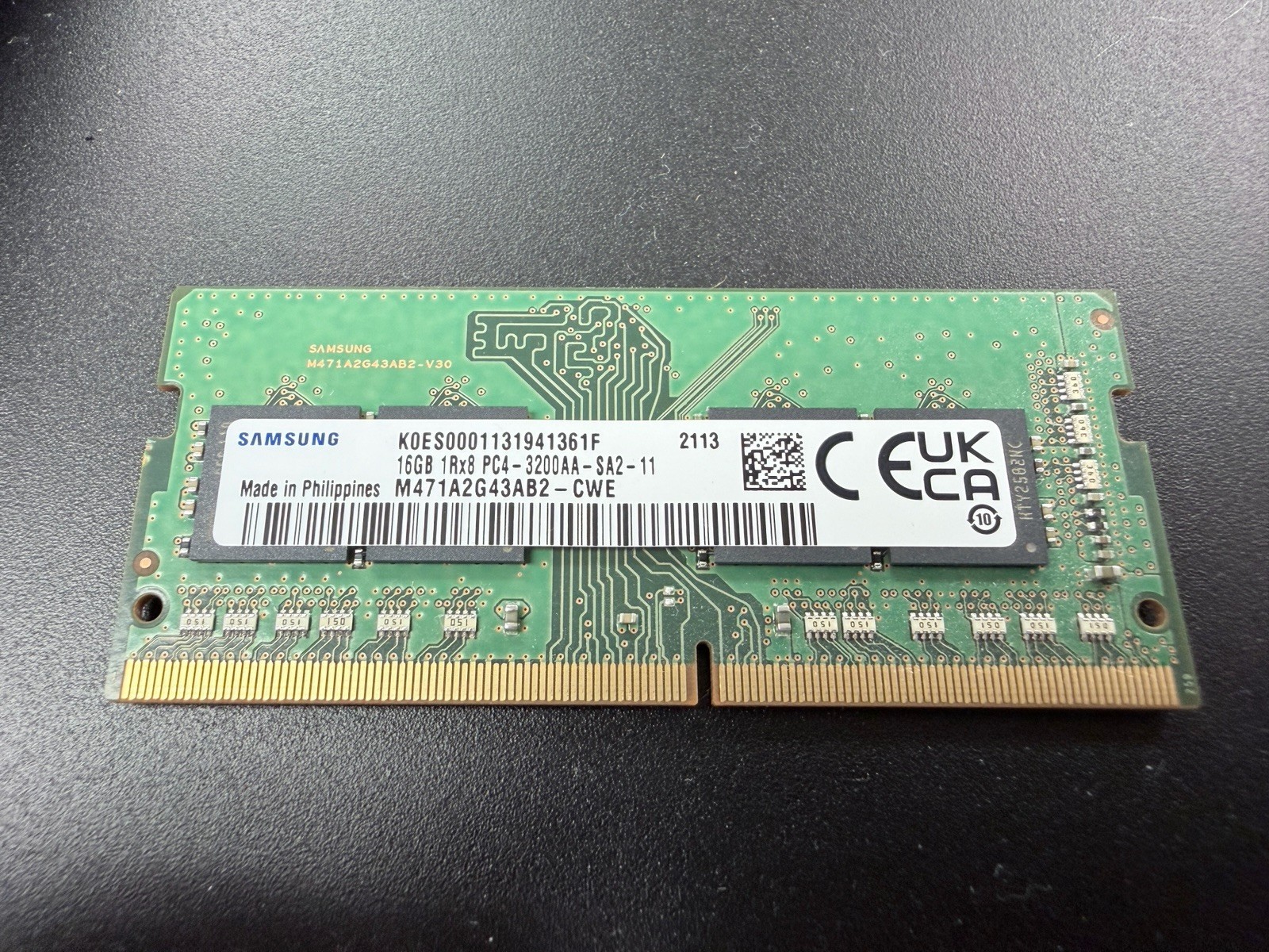 Samsung 16GB DDR4-3200 PC4-3200AA SODIMM Laptop RAM M471A2G43AB2-CWE Tested
