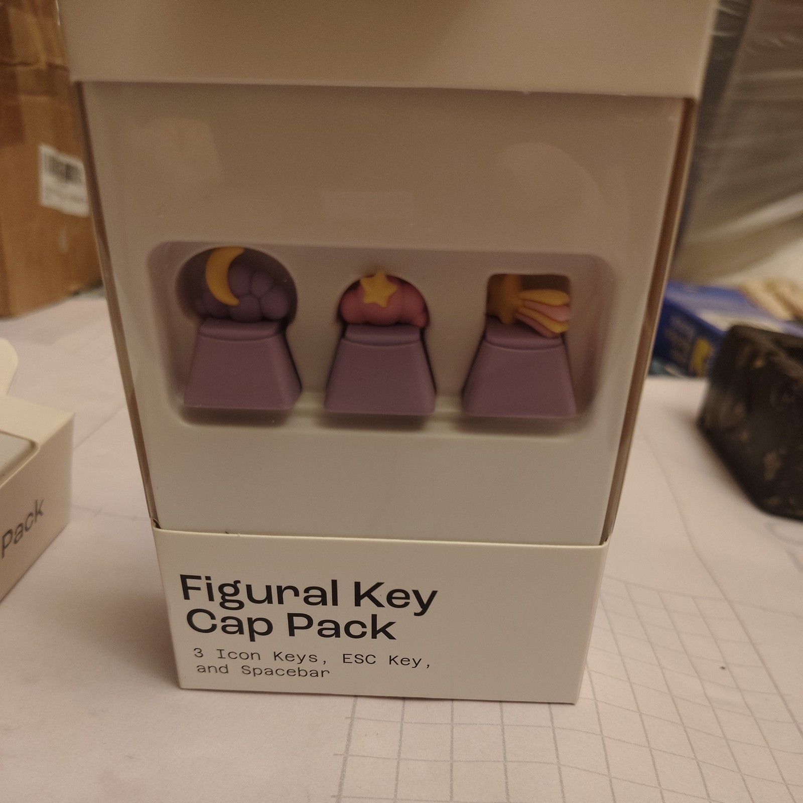 New NORTH Figural Key Cap Pack 3 Icon Keys ESC Key Spacebar Keyboard Purple. A12