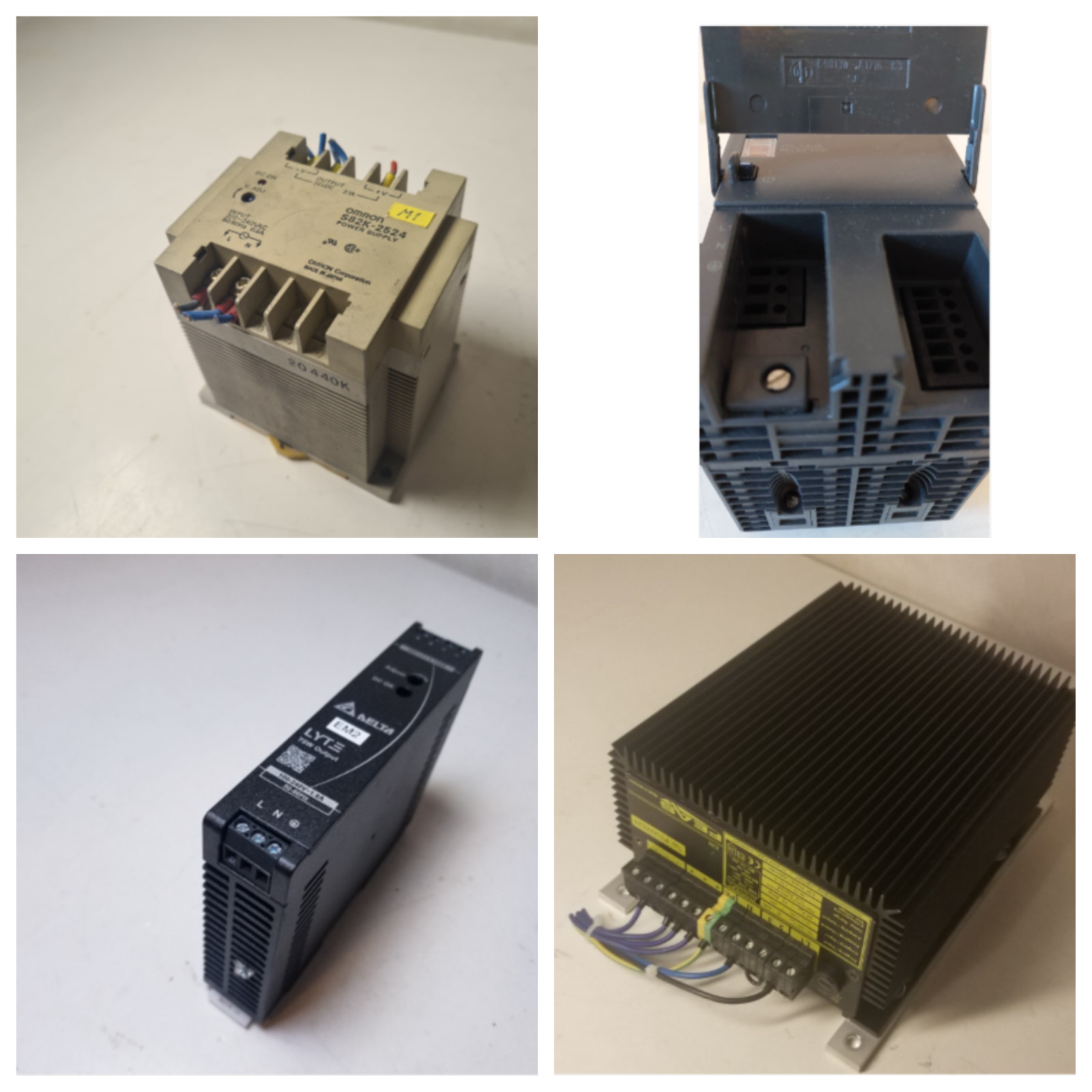 FEAS PSU500L24 Power Supply Bundle + Delta 75W + Siemens PS307 + Omron S82K Lot