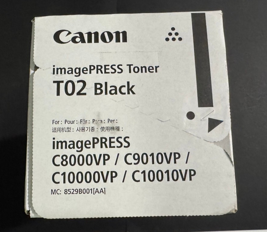 New GENUINE Canon T02 Toner Cartridge BLACK imagePRESS-C8000VP/C9010VP