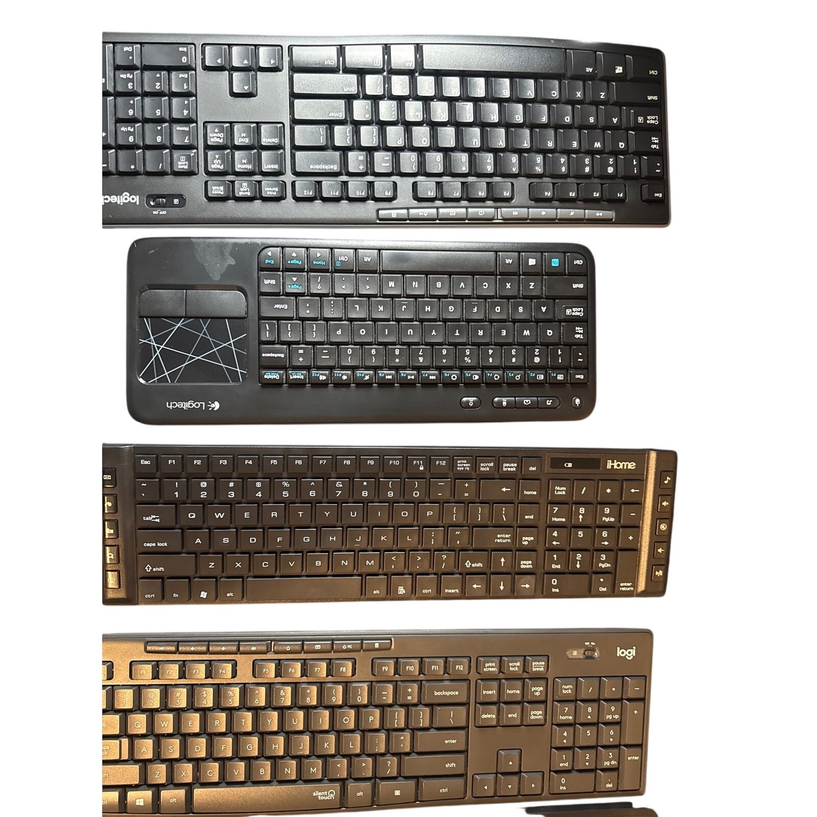 Lot of Wireless Keyboards (6) Six Logitech, IHome, Logi etc.