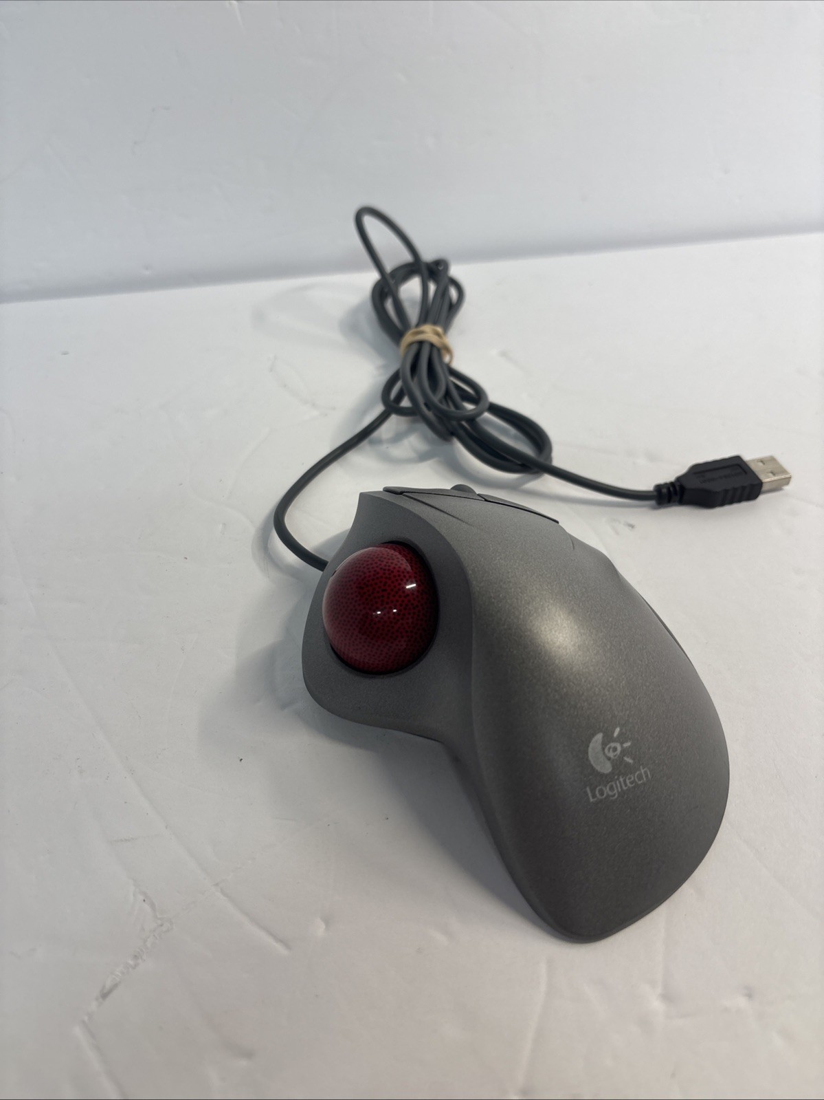Logitech TrackMan Wheel Mouse USB Optical Trackball Silver T-BB18 Genuine