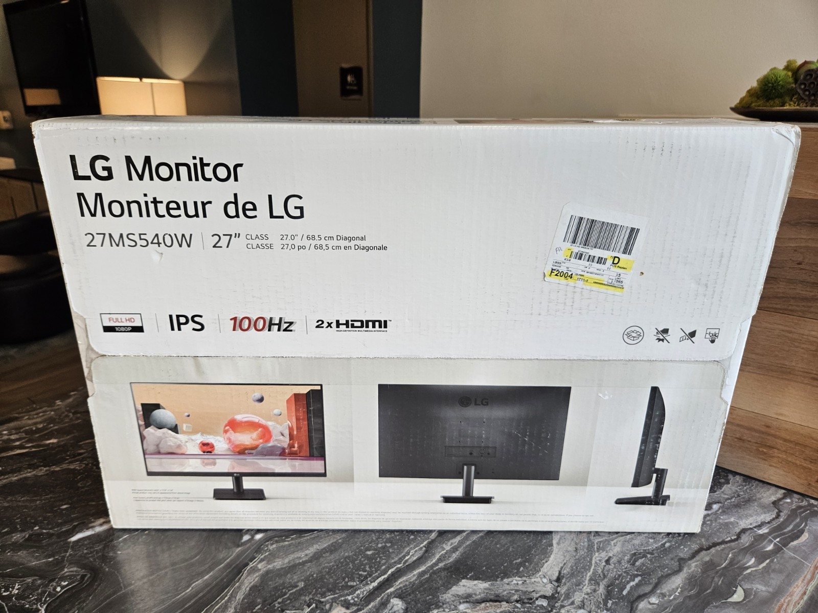 NEW LG 27MS540W-B 27" IPS FHD Monitor - 100Hz 5ms - No Stand - VESA Ready