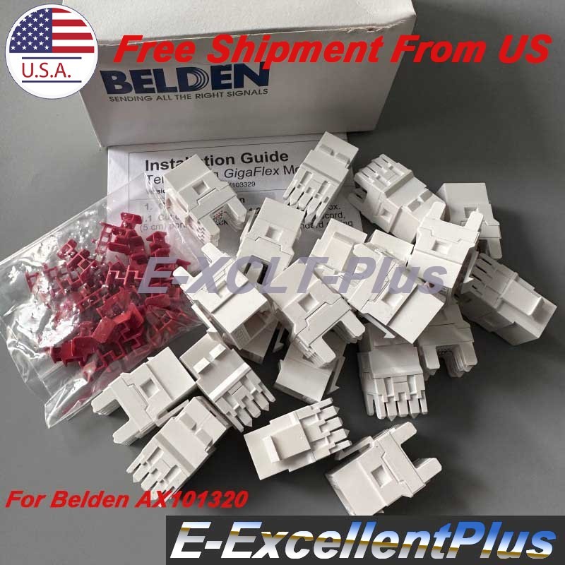 Box of 24PCS Belden AX101320 CAT-6A 8-Position KeyConnect RJ45 Jack Module White