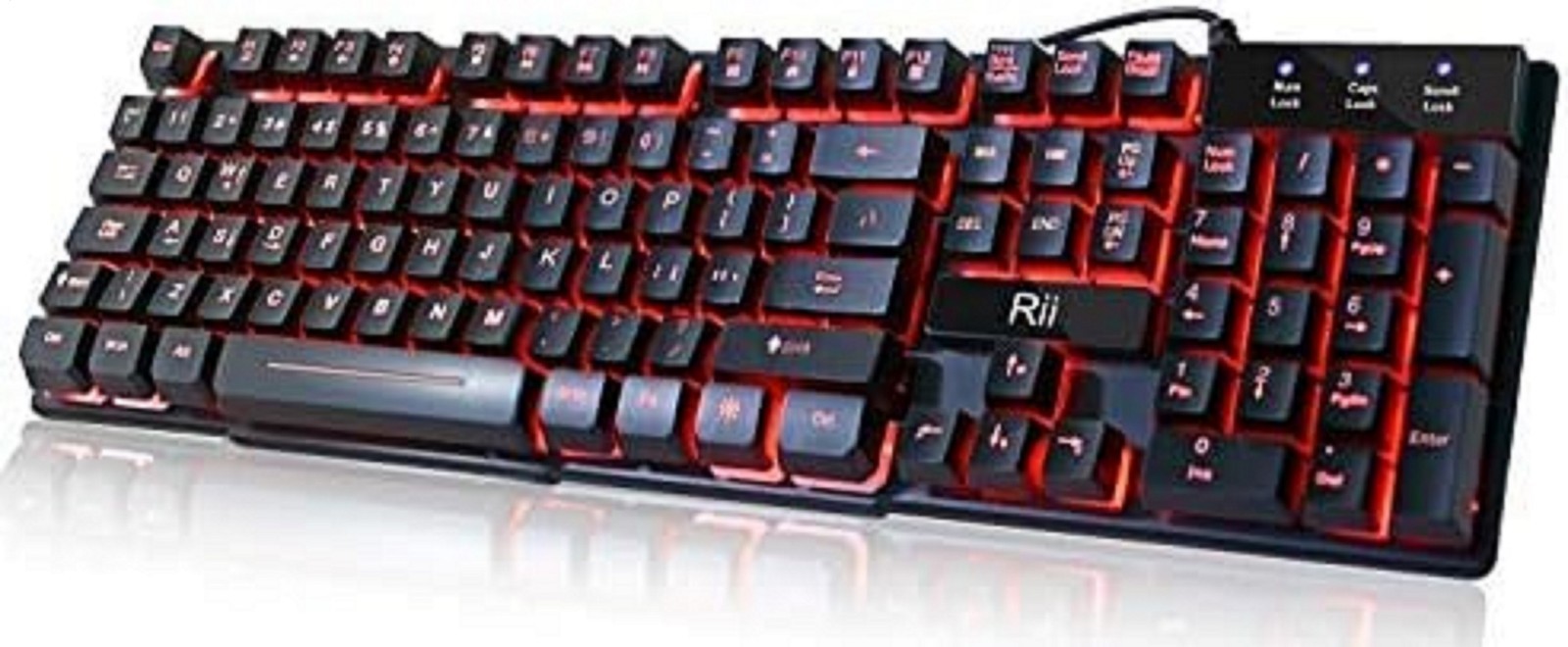 Large Print Letters Computer Keyboard LED Lighted White Backlit Full Size Key