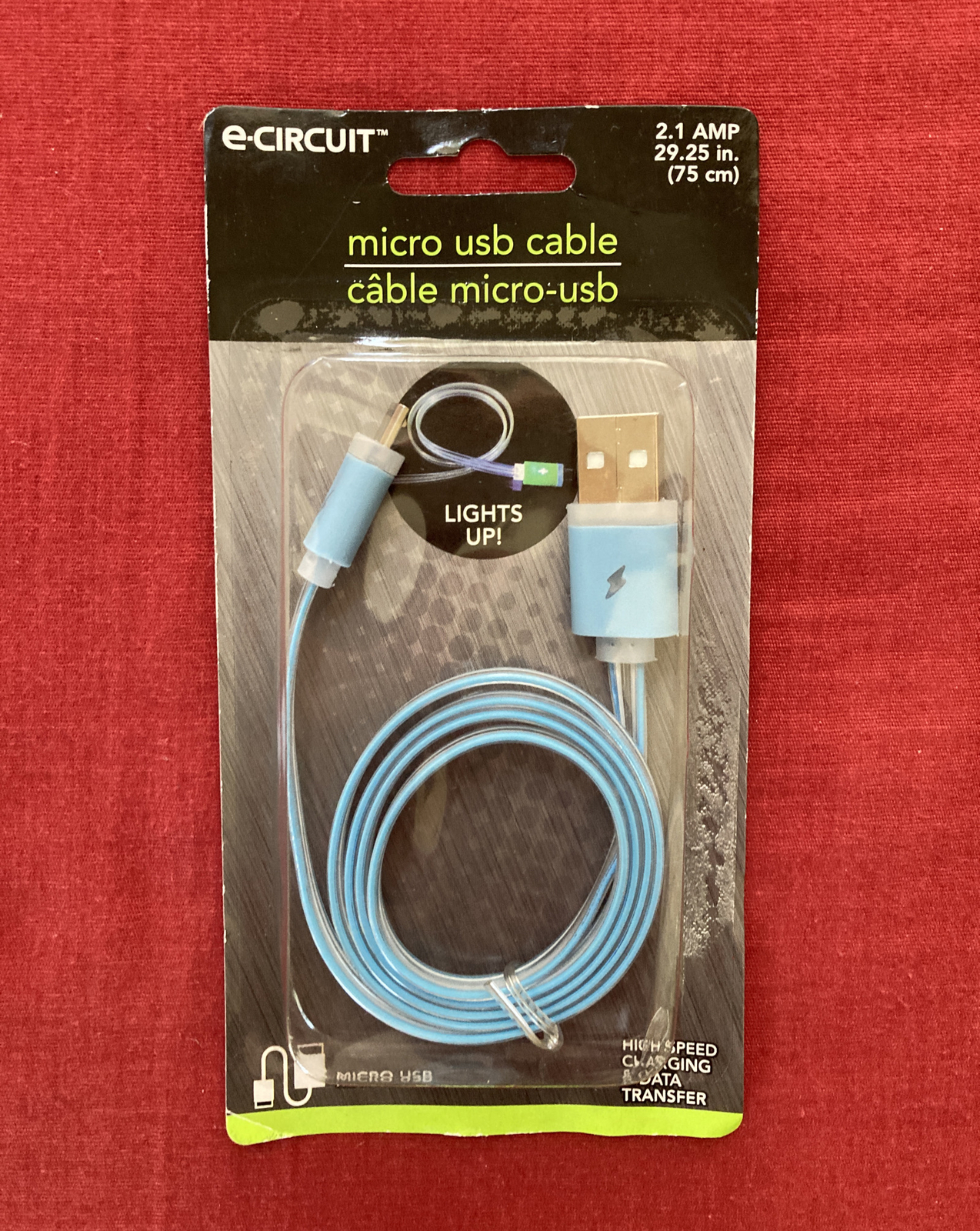 Blue e-circuit Micro USB High-Speed Charging & Data Transfer Cable (29.25 in)
