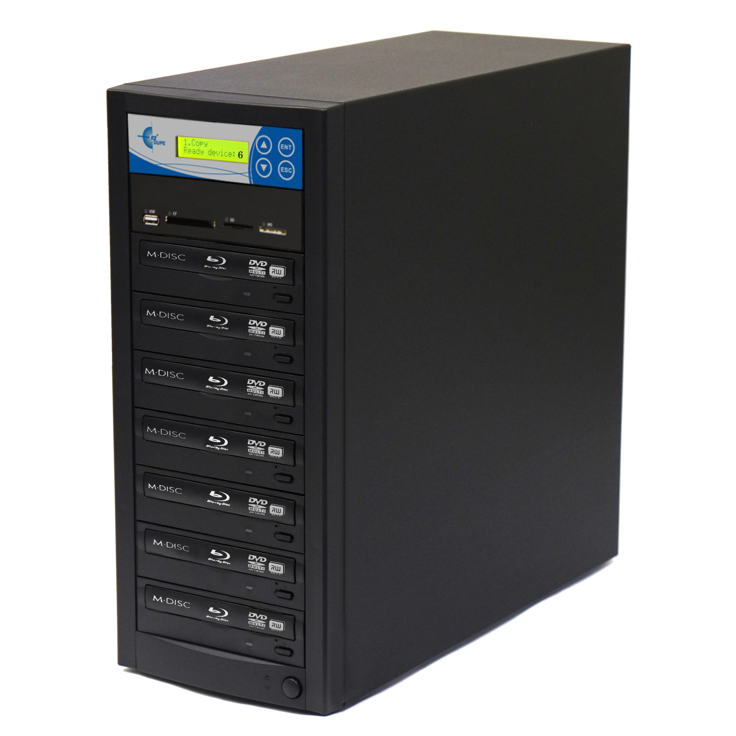EZ DUPE Media Mirror 1:6 Duplicator - SD CF USB to Blu-Ray Disc Copy 2 YR WRNTY