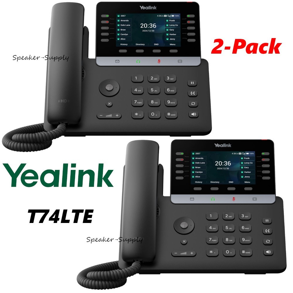 2 Pack Bundle Yealink SIP-T74LTE 4G Smart Desk Phone 1301232 T74LTE Linux 6.1