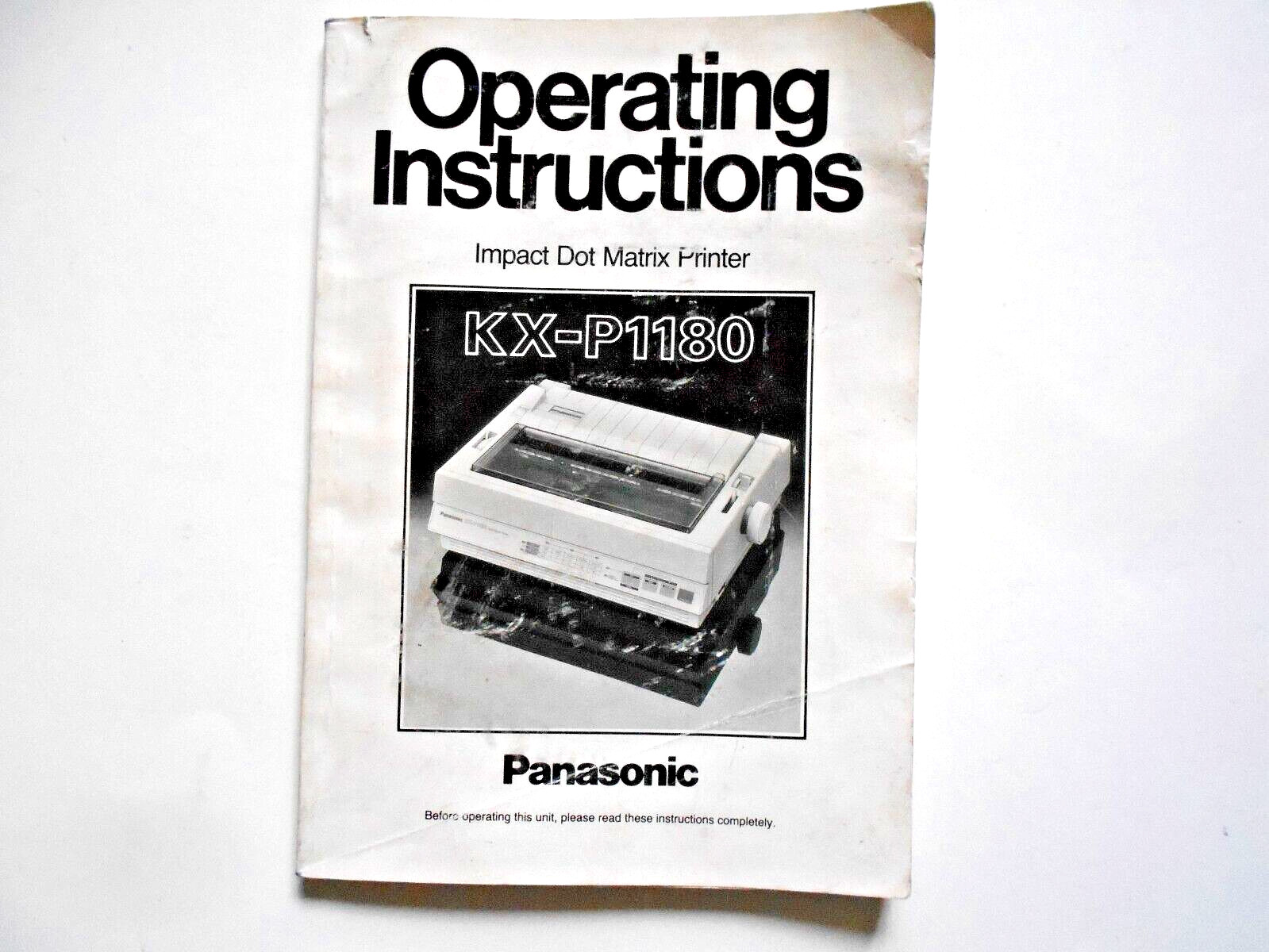 Panasonic Impact Dot Matrix Printer KX-P1180 Operating Instructions