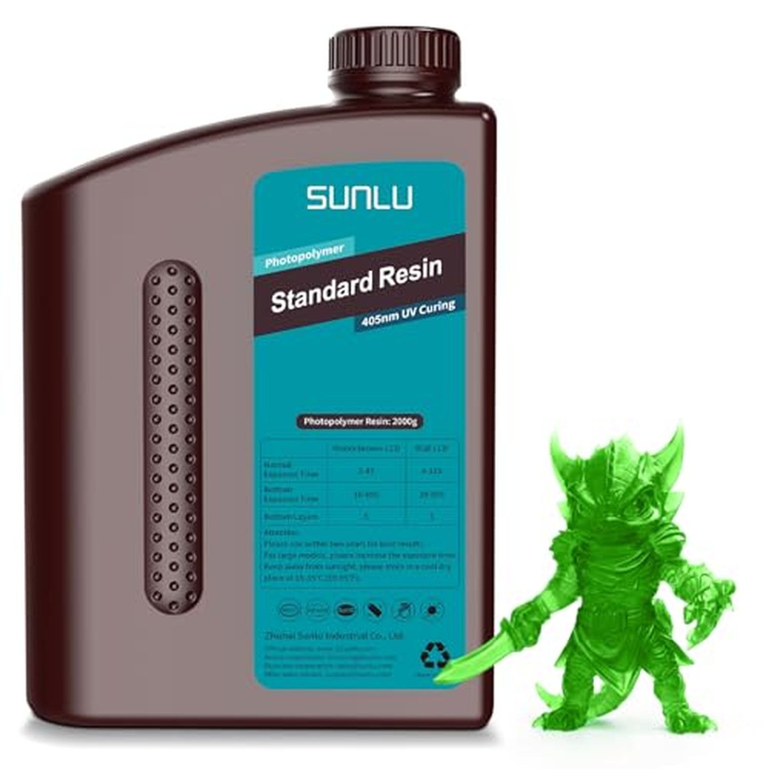 SUNLU Upgraded 2KG Standard 3D Printer Resin, 405nm UV-Curing Resin LCD/DLP/S...
