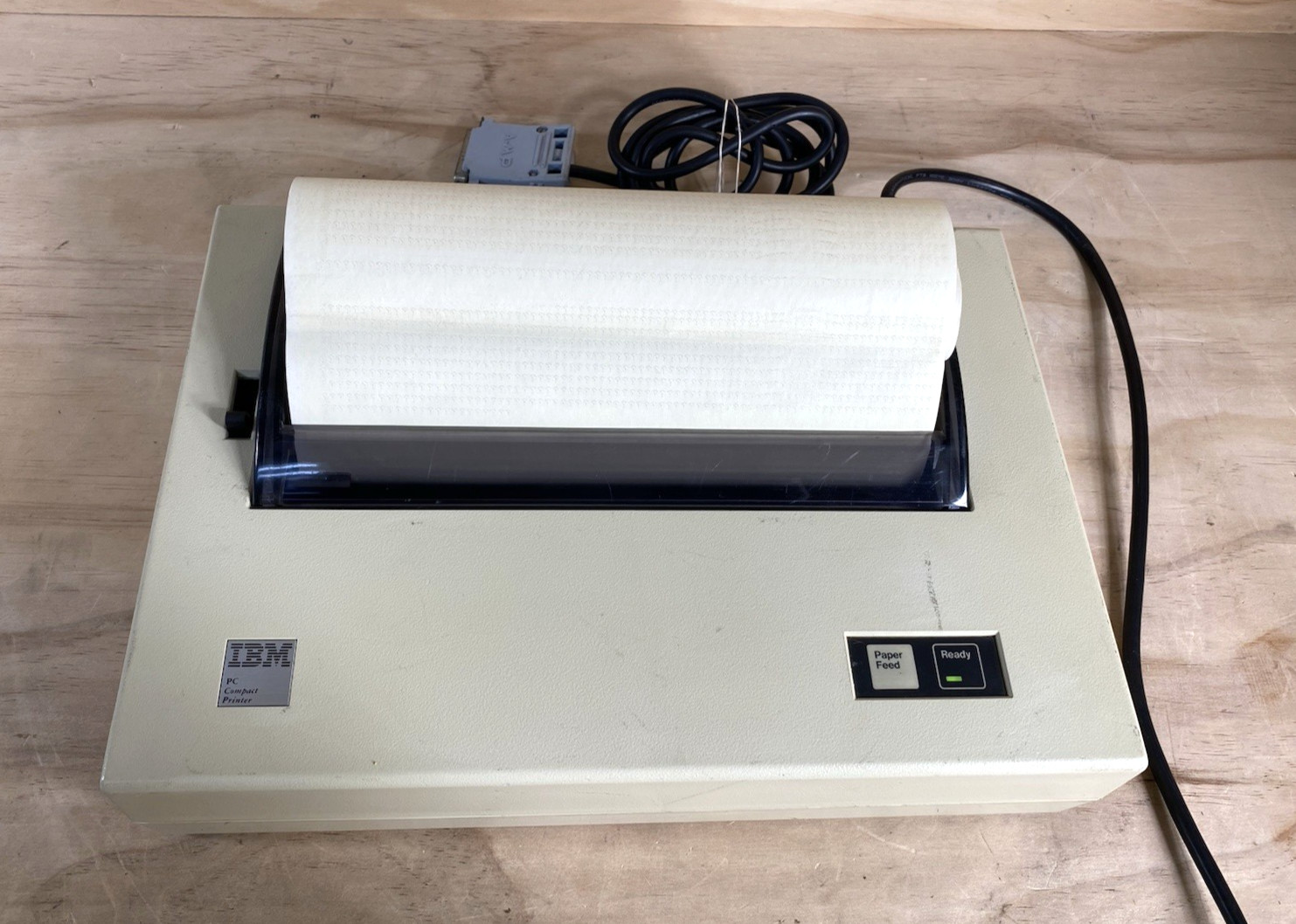 Vintage IBM 5181001 PC Compact Printer, unit powers on