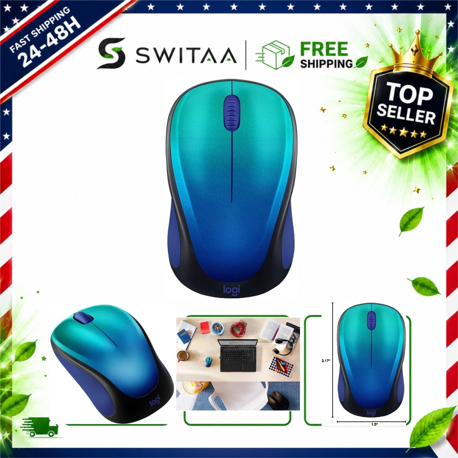Logitech Design Collection Wireless Mouse Blue Aurora Limited Edition