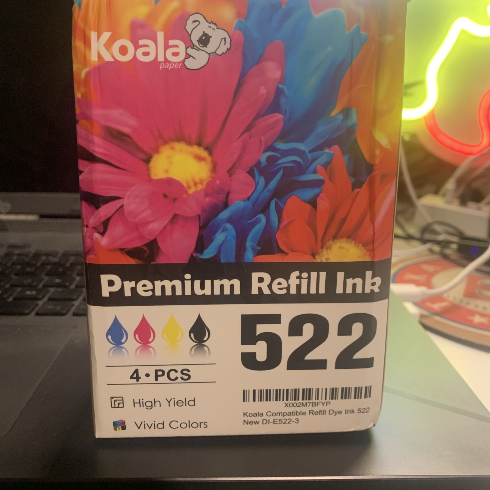 4X70ML Koala 522 Ink for Epso 522 Ink ET-4800 ET-2800 ET-2803 2720 4700 T522