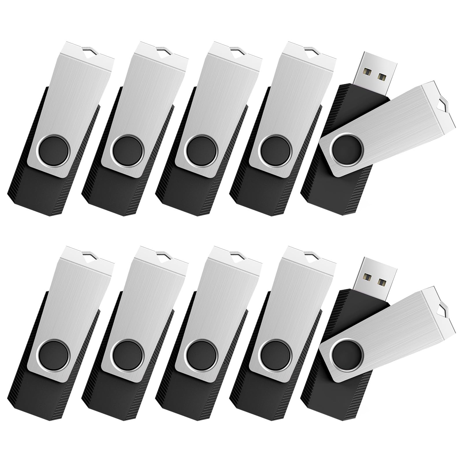Topesel 16Gb Usb 2.0 Flash Drive 10 Pack Thumb Drive Data Storage Backup Swivel