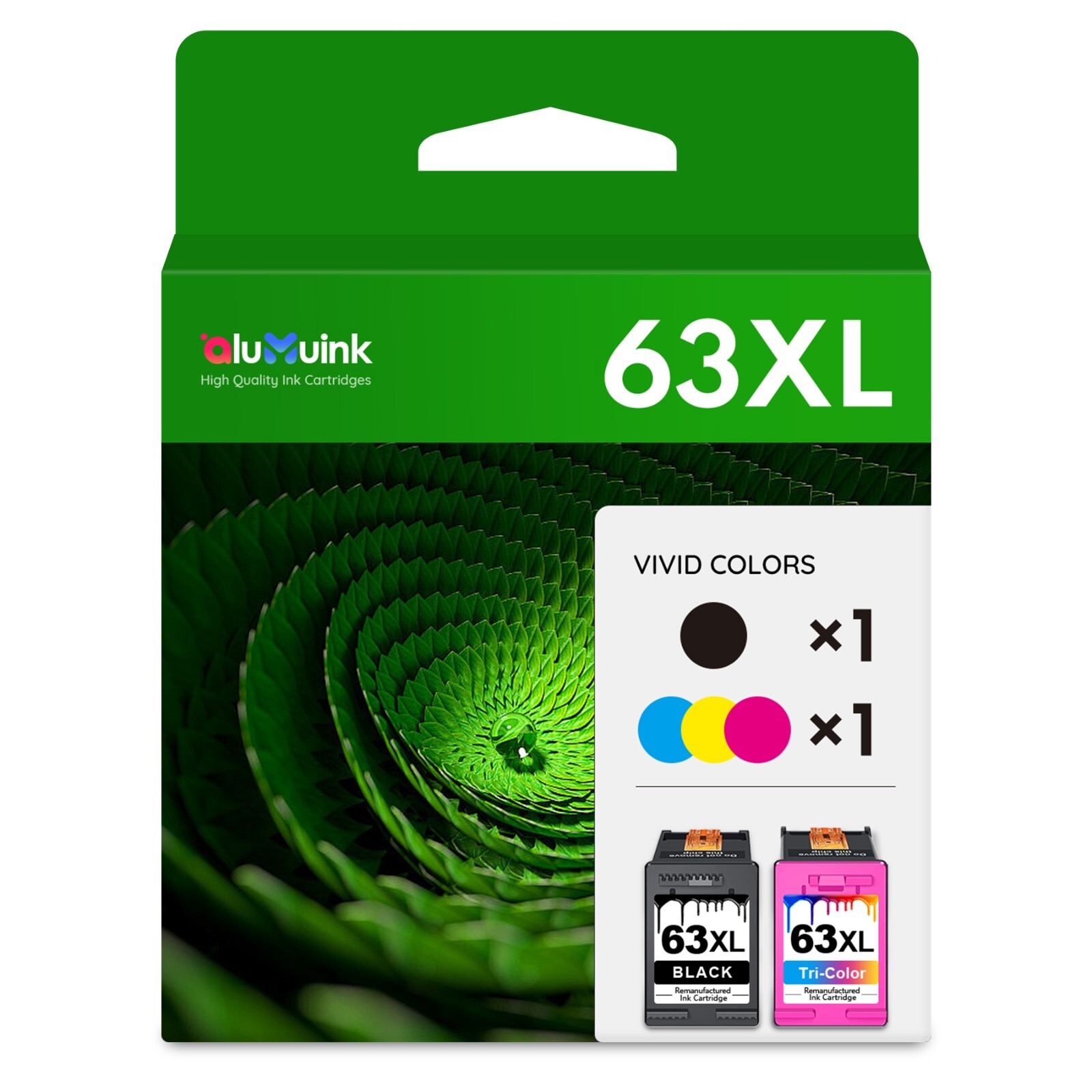 63XL Ink Cartridge Combo Pack Replacement for HP 63 XL 63 Ink With New Chip