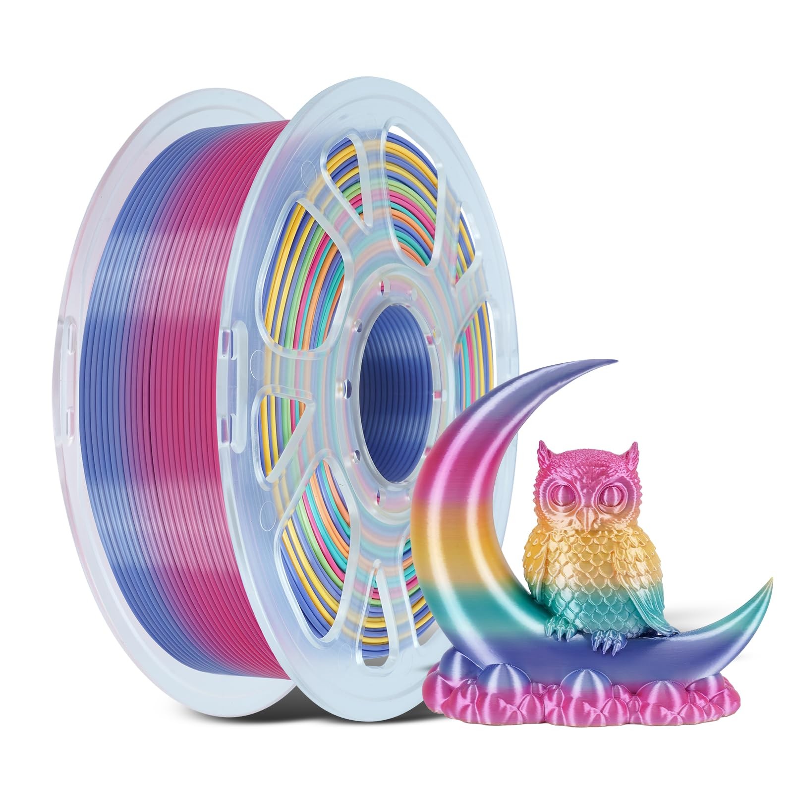 Kingroon Silk PLA Filament 1.75mm Rainbow Filament 3D Printer Filament Color ...