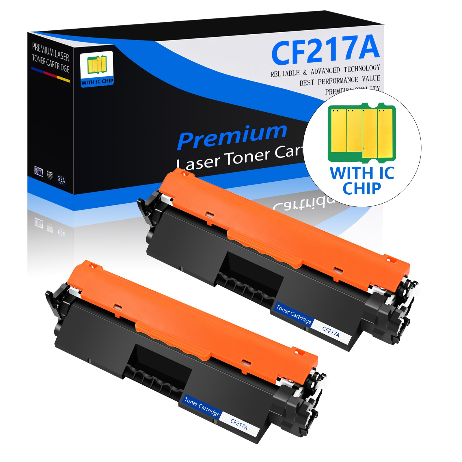 2 Pk CF217A 17A Toner Cartridge For HP Laserjet M102w M102 M130fn M130fw M130nw