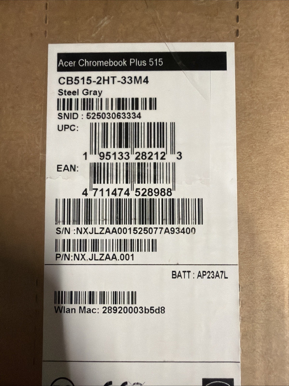 Acer Chromebook Plus 515 15.6" i3-1305U 13th Gen 8GB 256GB ChromeOS