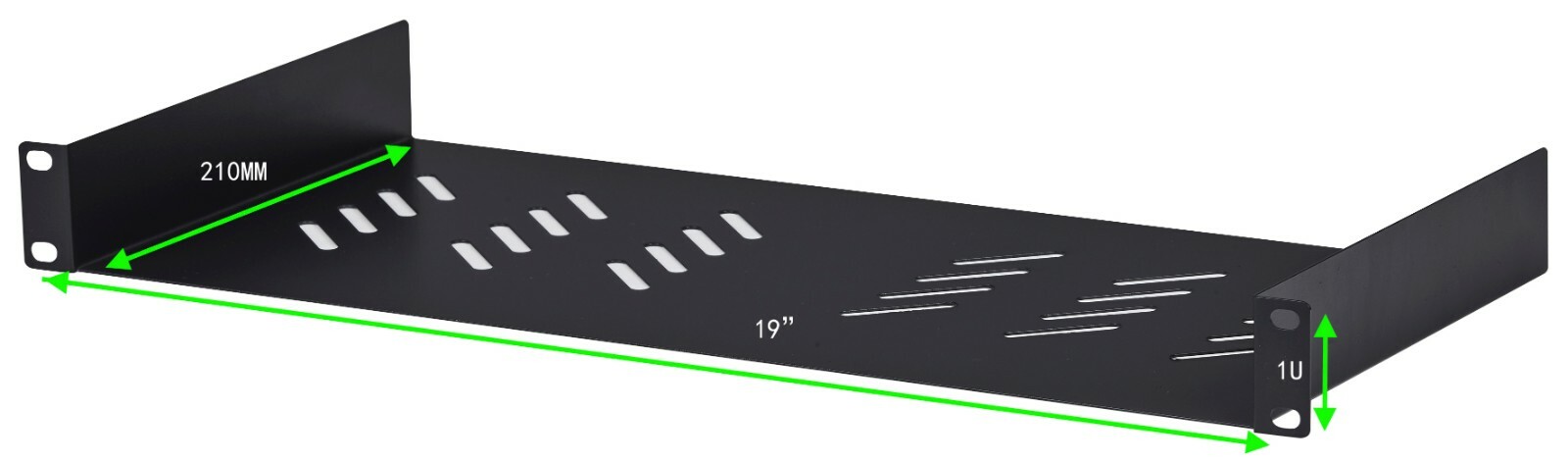 Universal  Vented Shelves Rack Mount 19" 1U 8" 210mm deep No Lip