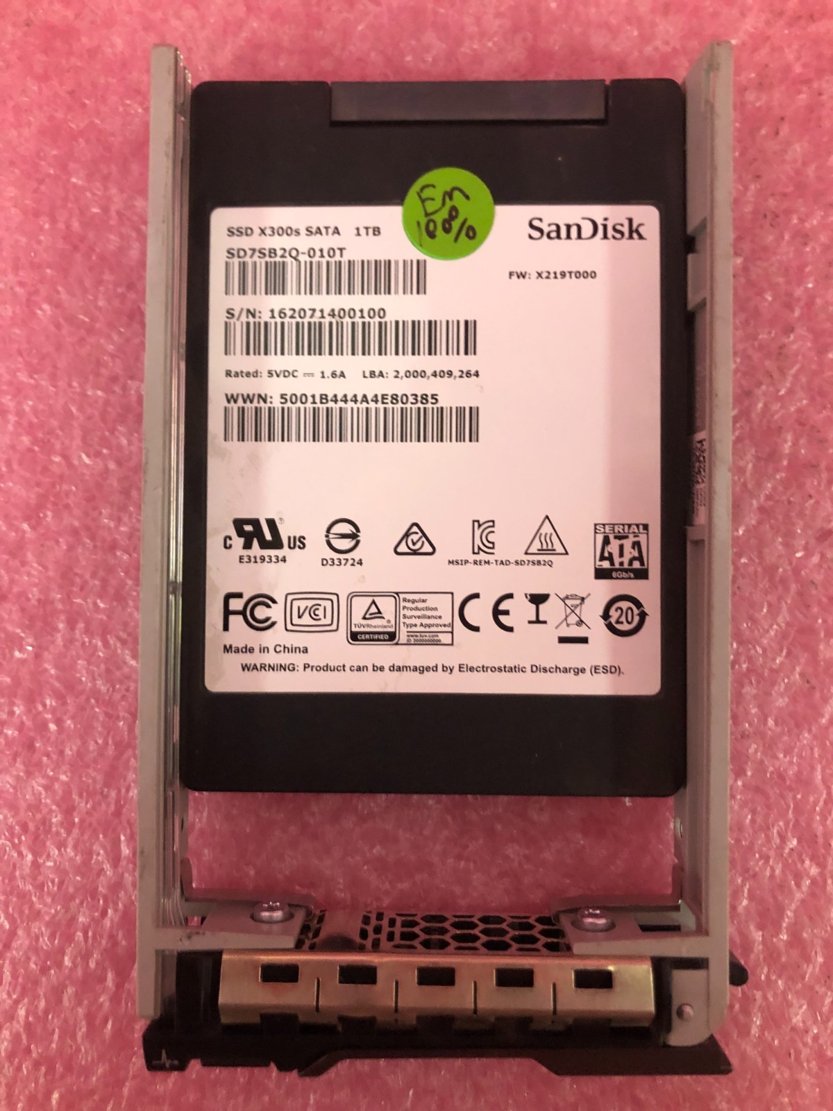 Strong-IT Sandisk SD7SB2Q-010T SANDISK 1TB SSD DISK SATA-600 2.5IN (X300S)