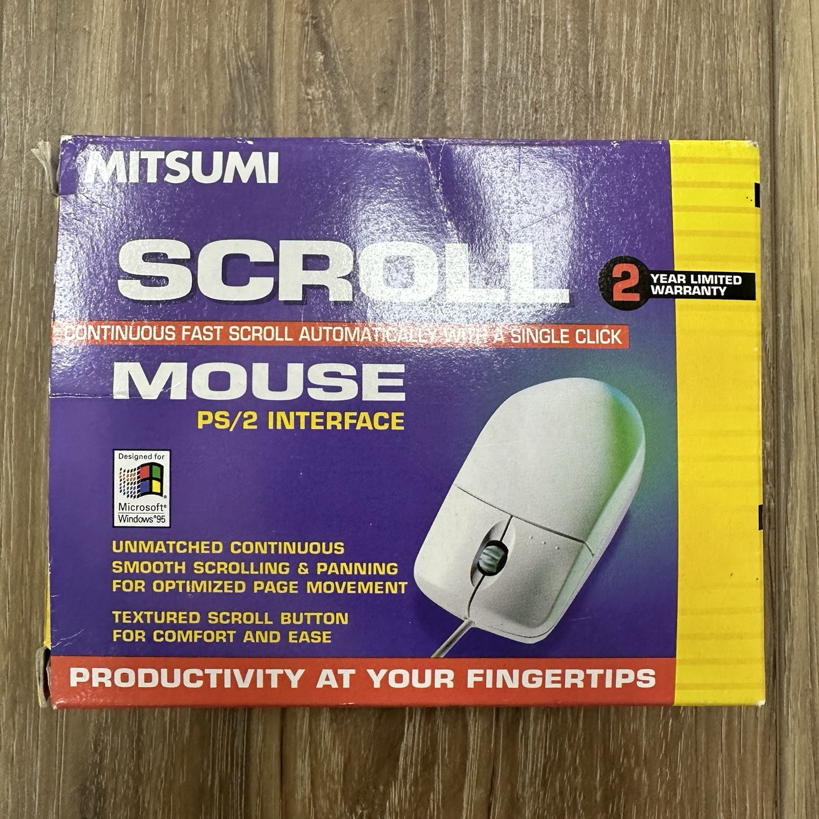 Vintage Mitsumi Scroll PS/2 Trackball Mouse ECM-S5002 New in Box