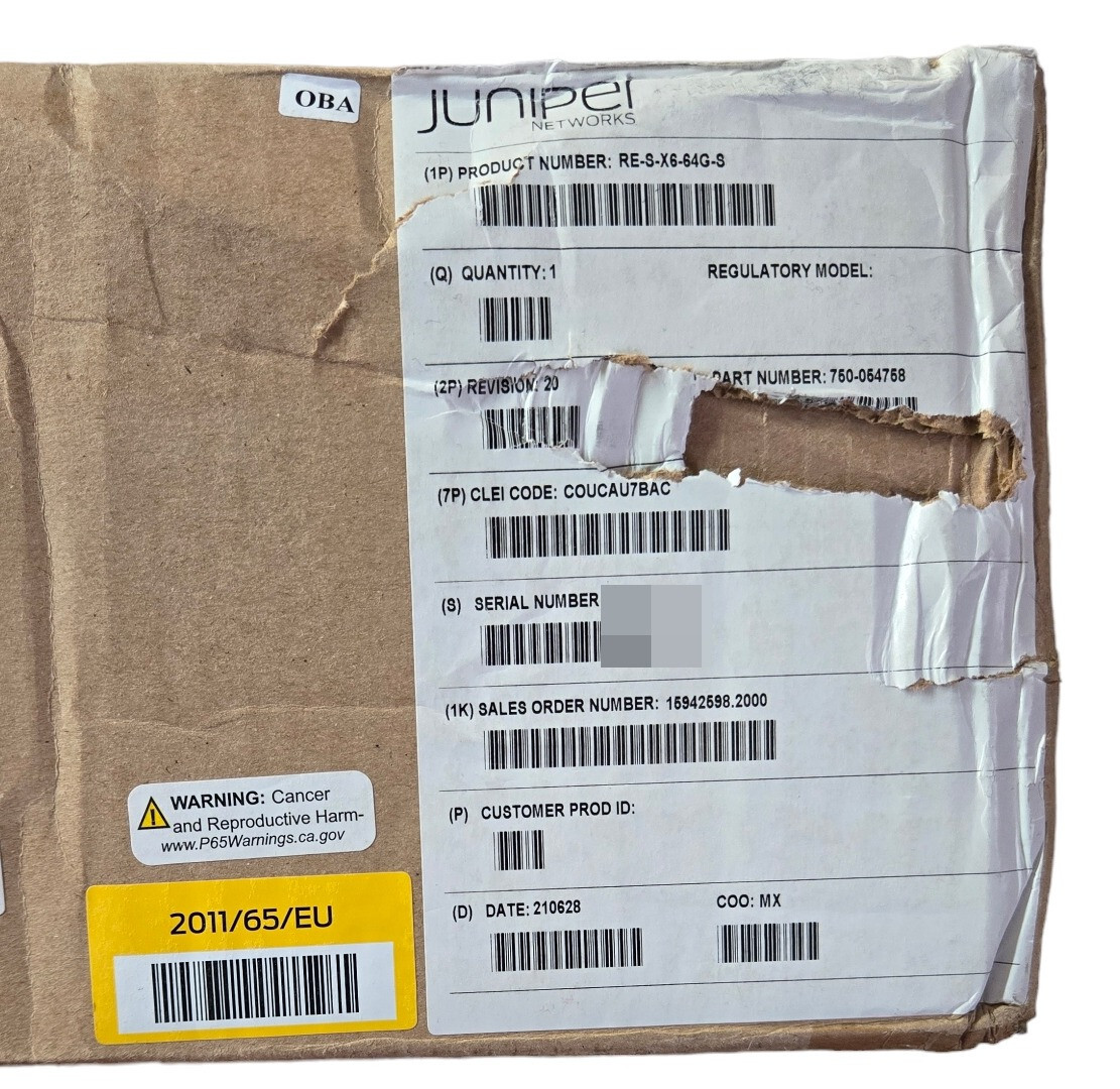 NEW Juniper RE-S-X6-64G-S Routing Engine Module 750-054758