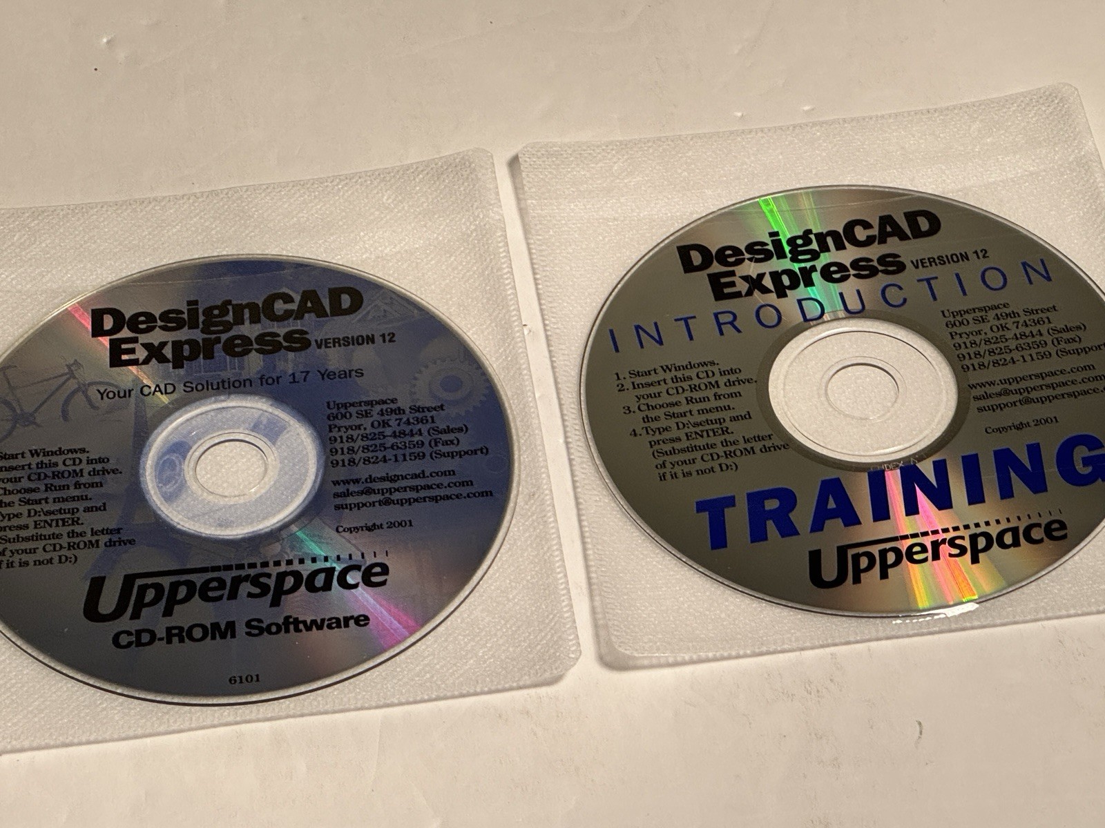 DESIGN CAD EXPRESS 2 CD Version 12 Upperspace  Disc only 2001 vintage software
