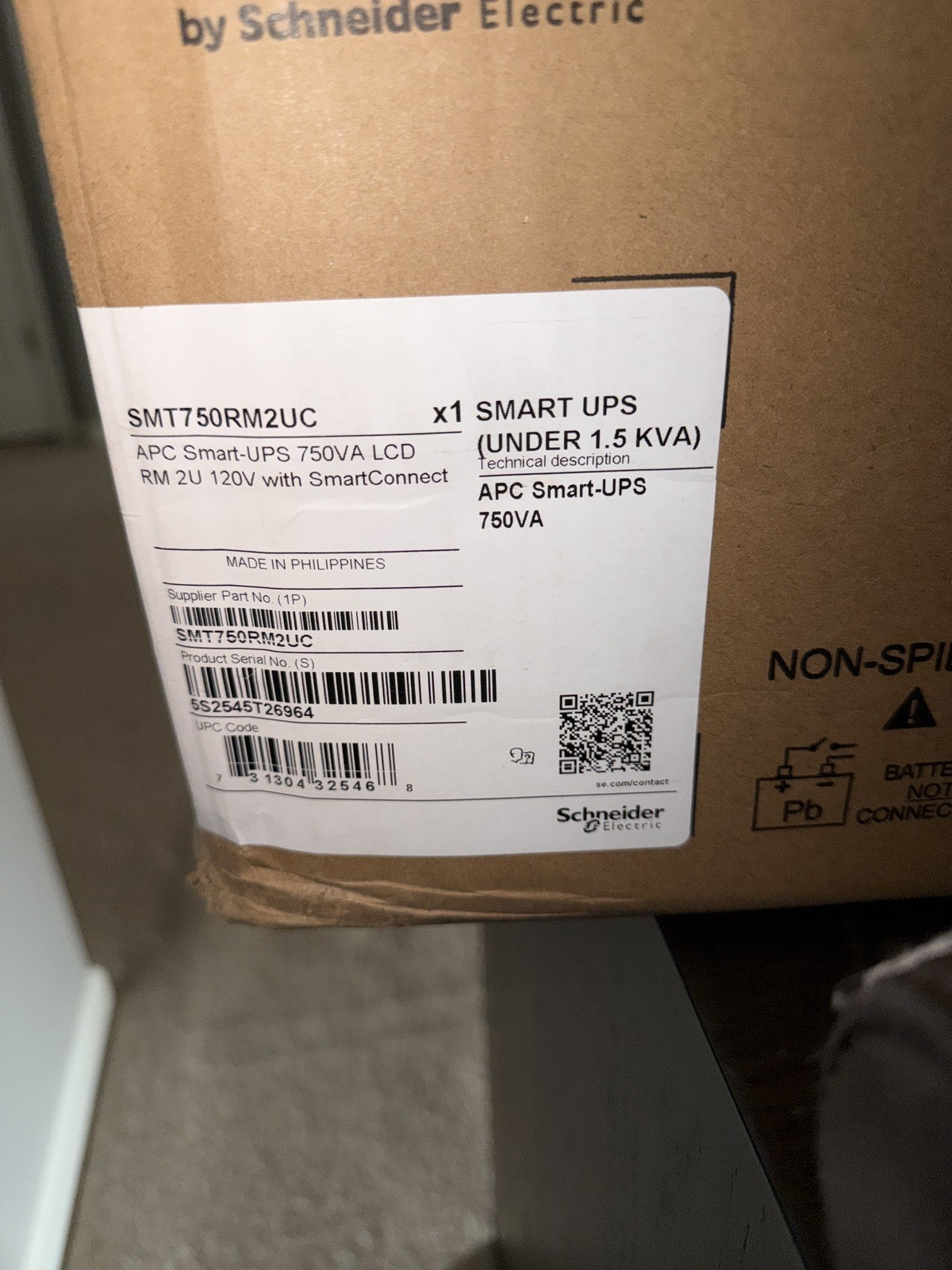 APC SMT750RM2UC 750VA 2U RackMount Smart UPS with SmartConnect Remote Monitoring