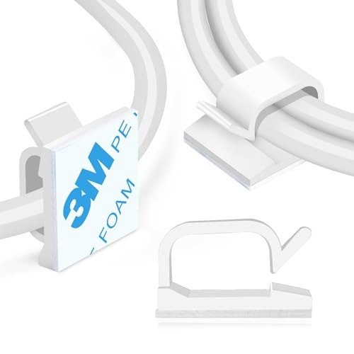Self-Adhesive 120PCS White Cable Wire Clips for Neat Organizational Solutions