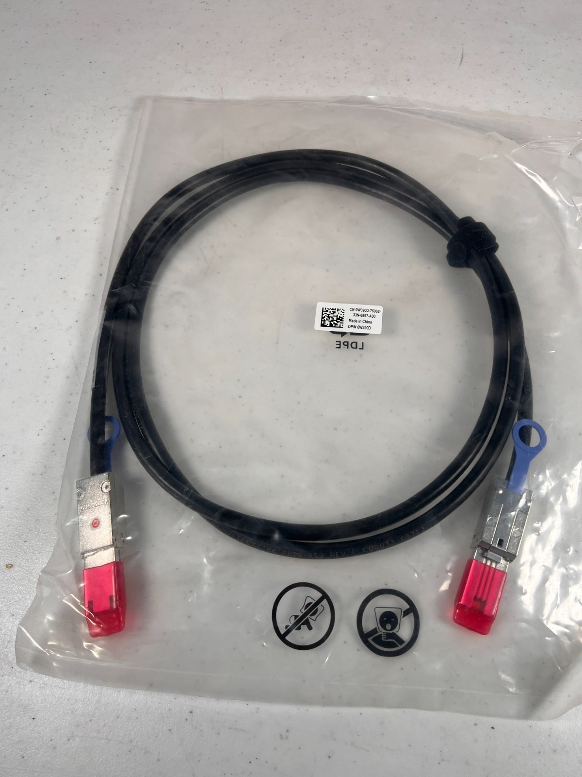 Dell OEM 2M Mini-SAS to Mini-SAS Cable W390D