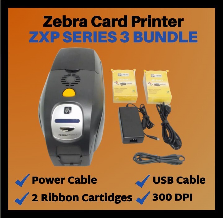 Zebra ZXP Series 3 Double Sided USB Card Printer Bundle, Includes 2 Ribbons🔥⭐️