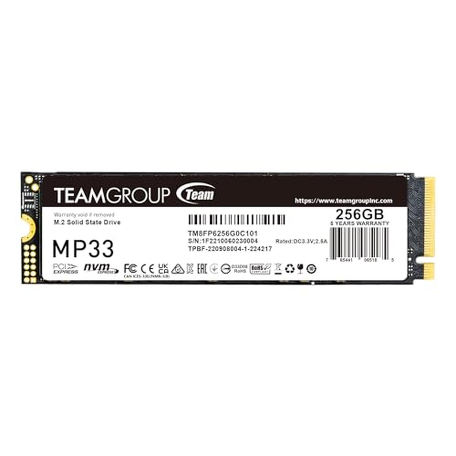 TEAMGROUP MP33 256GB SLC Cache 3D NAND TLC NVMe 1.3 PCIe Gen3x4 M.2 2280 Inte...