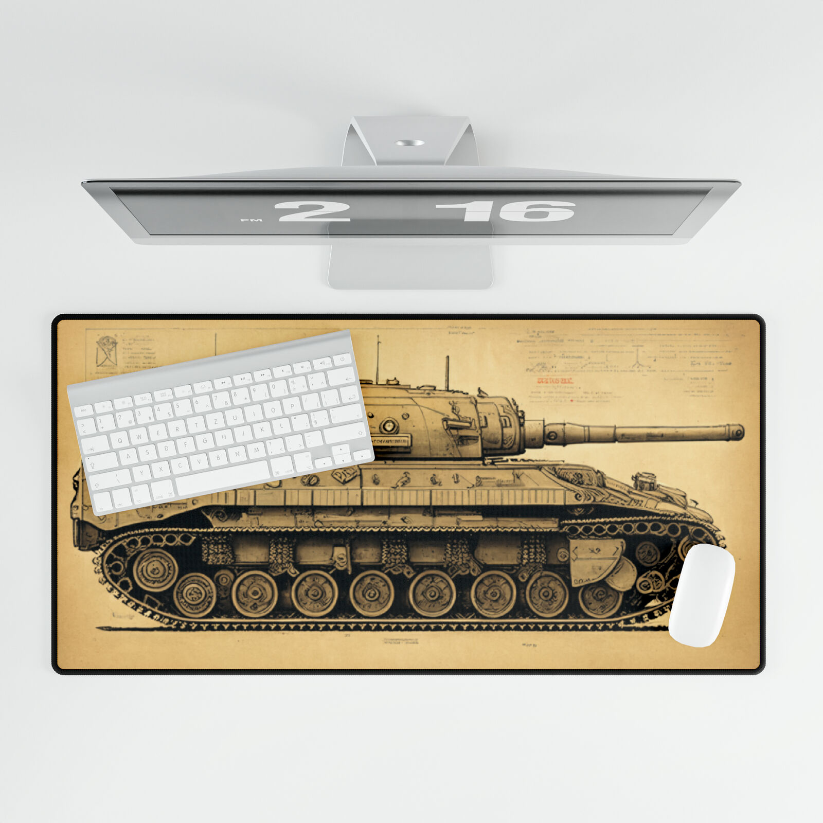 Battle Tank Concept Art Computer Mouse Pad Mat Artwork for Desktop Video Games