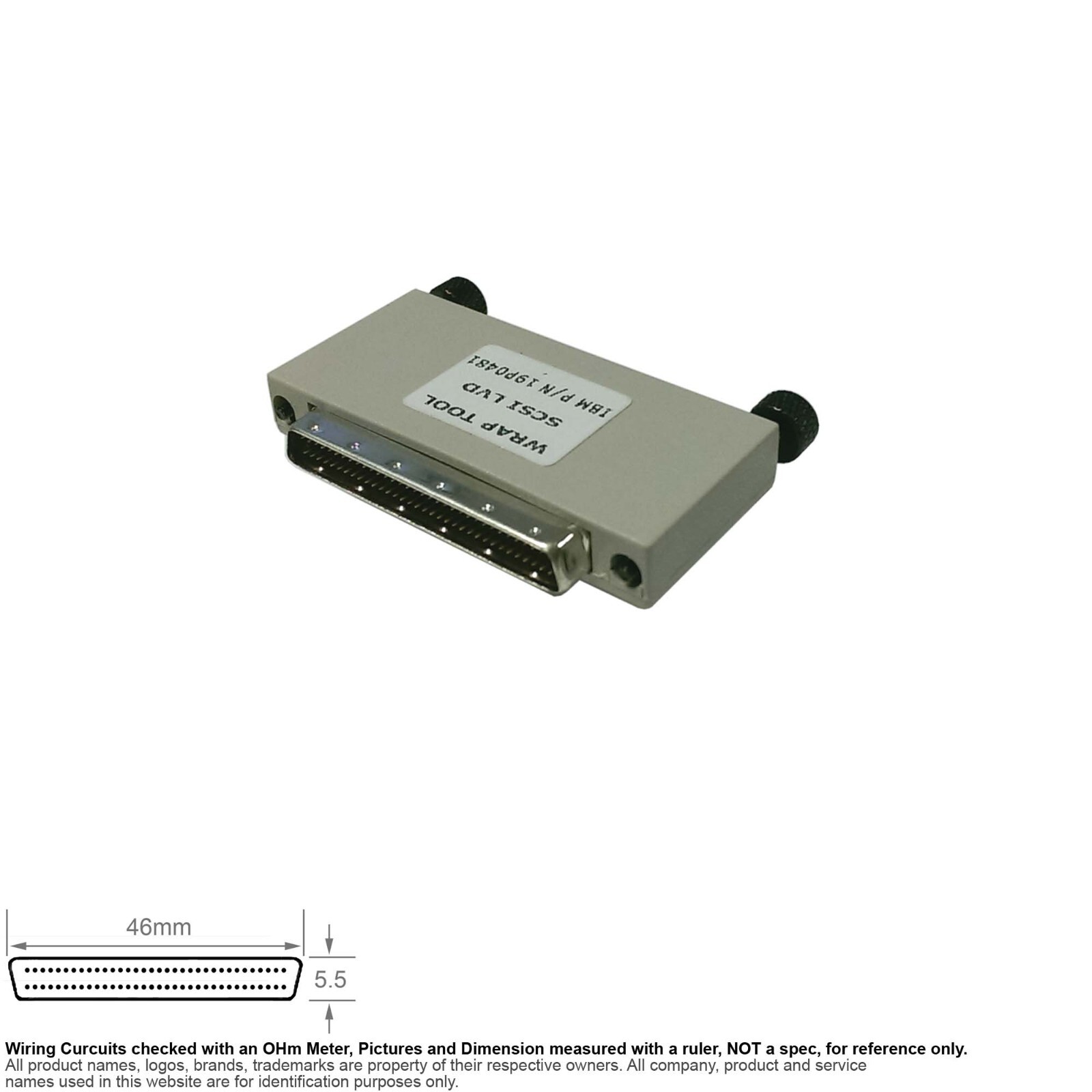 Adapter SCSI Terminator External SCSI 3 LVD HD 68 Pin HD68 IBM 19P0481 Wrap Tool