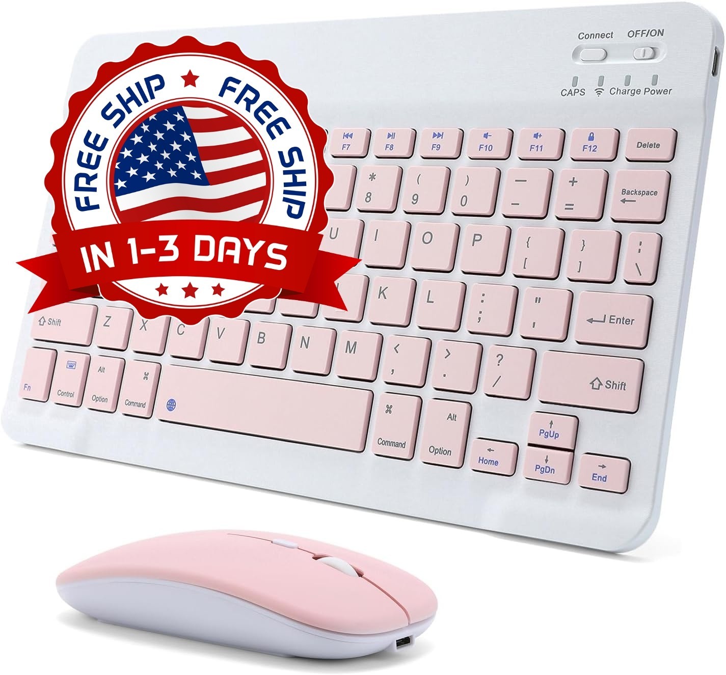 Combo De Teclado Y Mouse Bluetooth Para Ipad, Teclado Inalambrico Recargable US