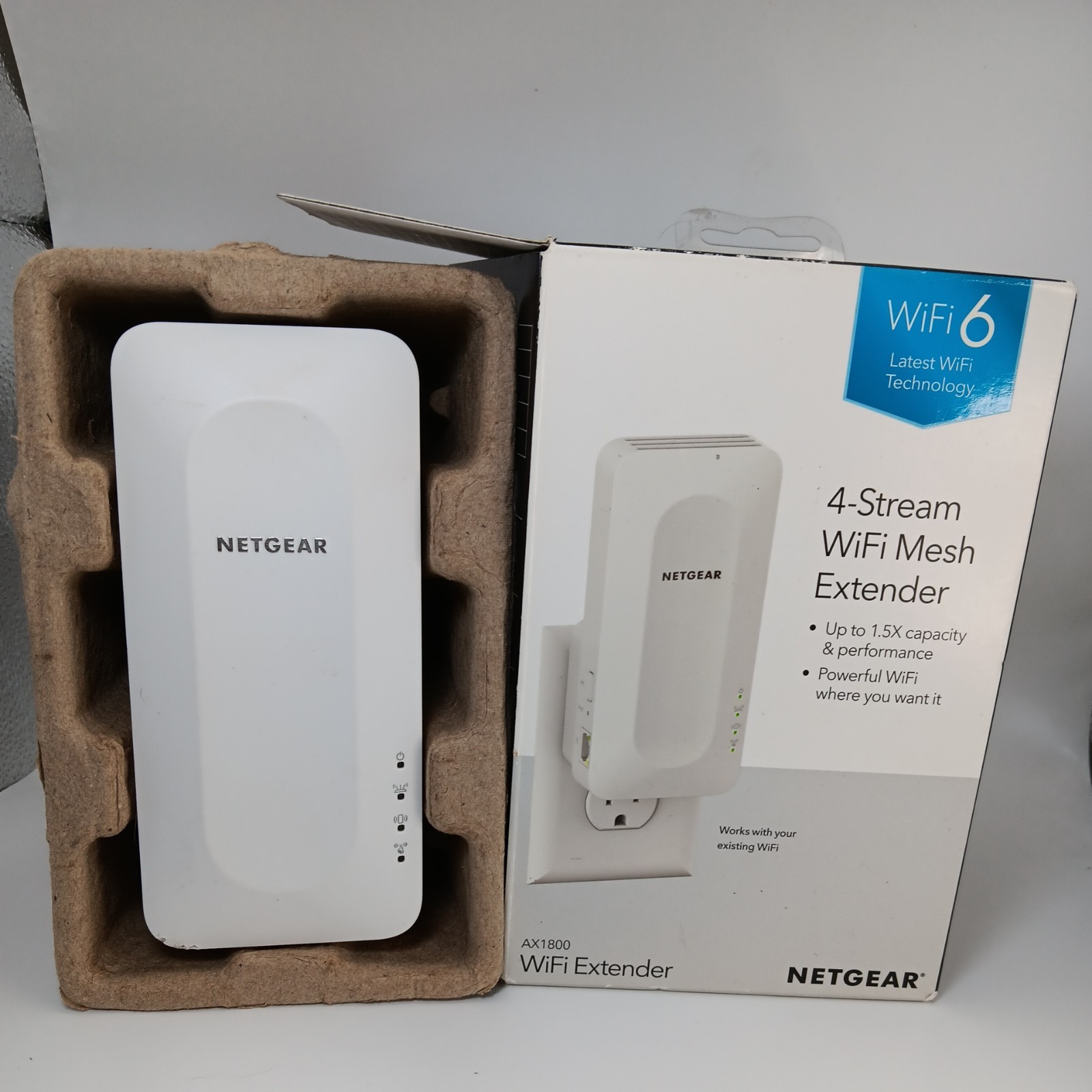 NETGEAR Wi-Fi 6 Mesh Range Extender AX1800 (EAX15) 4 Stream Used 