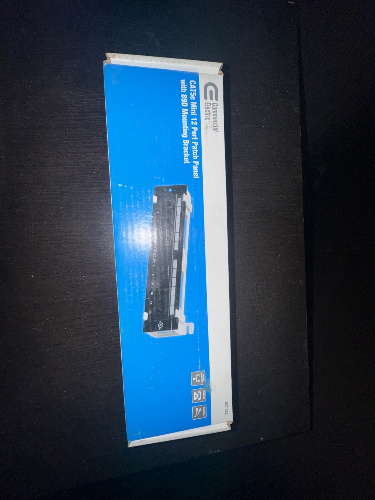 Cat 5e Mini 12-Port Patch Panel with 89D Mounting Bracket COMMERCIAL ELECTRIC