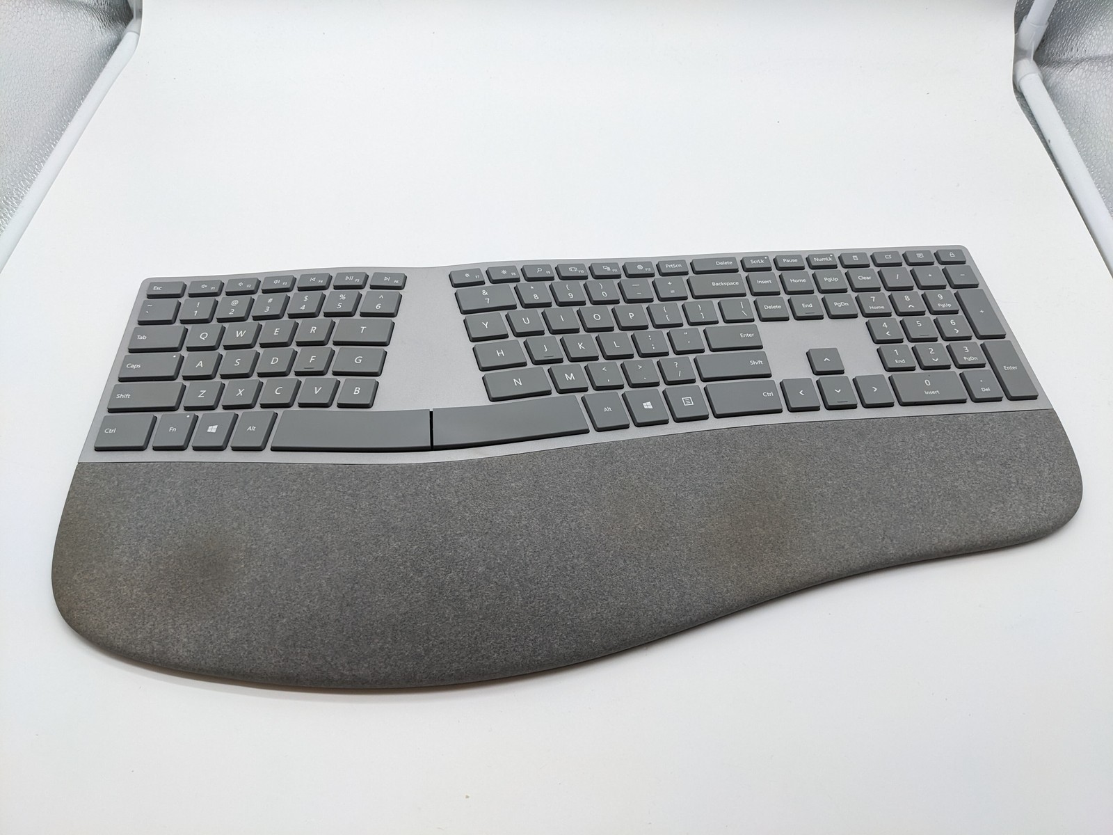 Used Microsoft Surface Wireless Ergonomic Bluetooth Grey Keyboard Model 1786