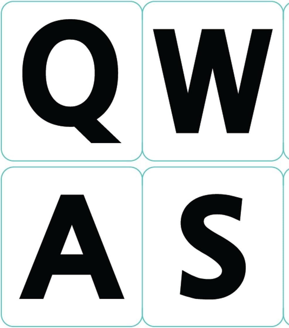 English US Large Letters Keyboard Stickers Non Transparent White Background (Upp