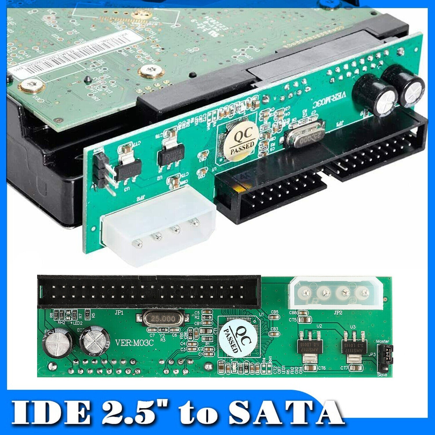 SATA Disk to IDE/PATA 40Pin Converter Adapter PCBA for 2.5 3.5" Hard Disk Drive