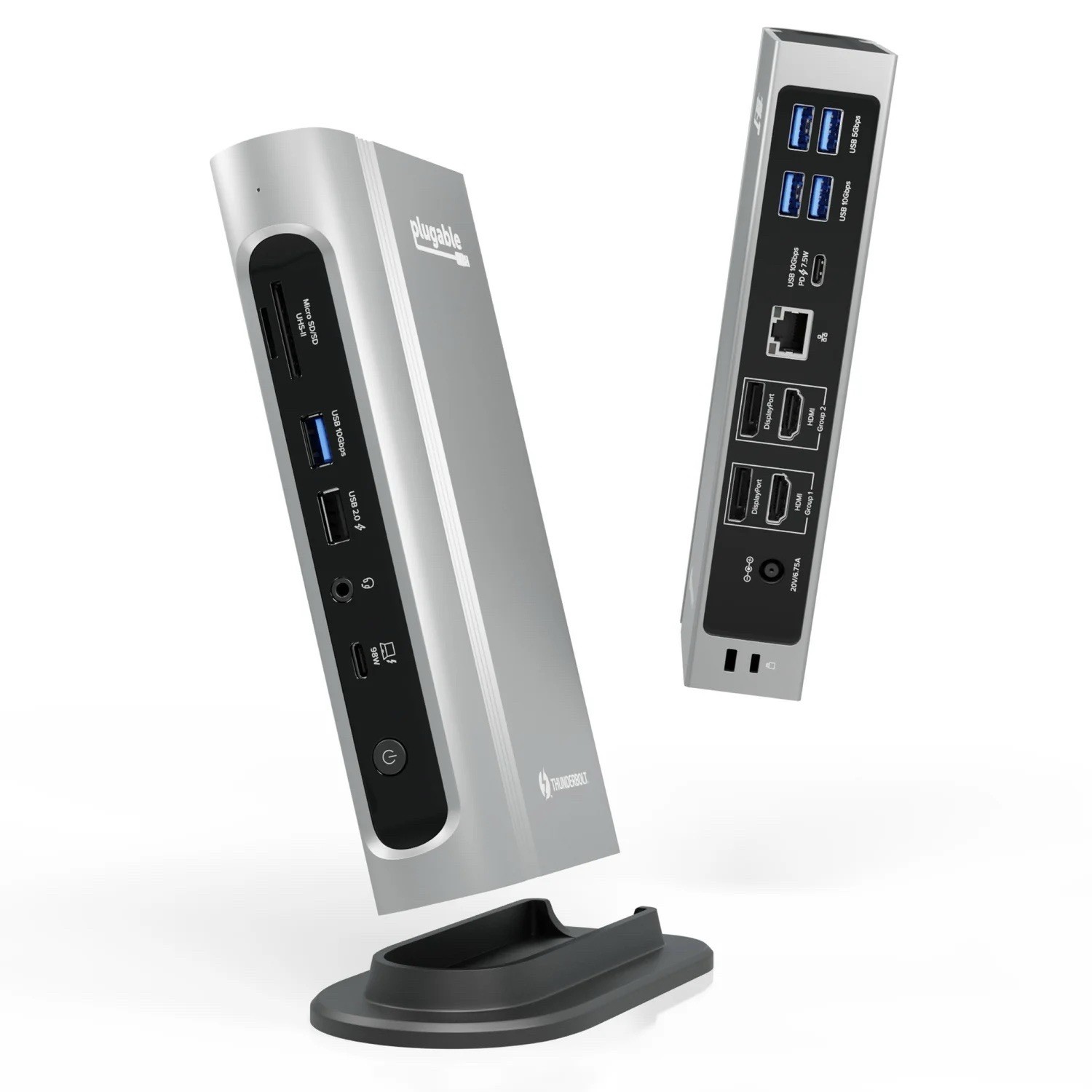 Plugable TBT4-UDZ 16-in-1 Thunderbolt 4 Dock with 98W Charging, 4K Quad Docking