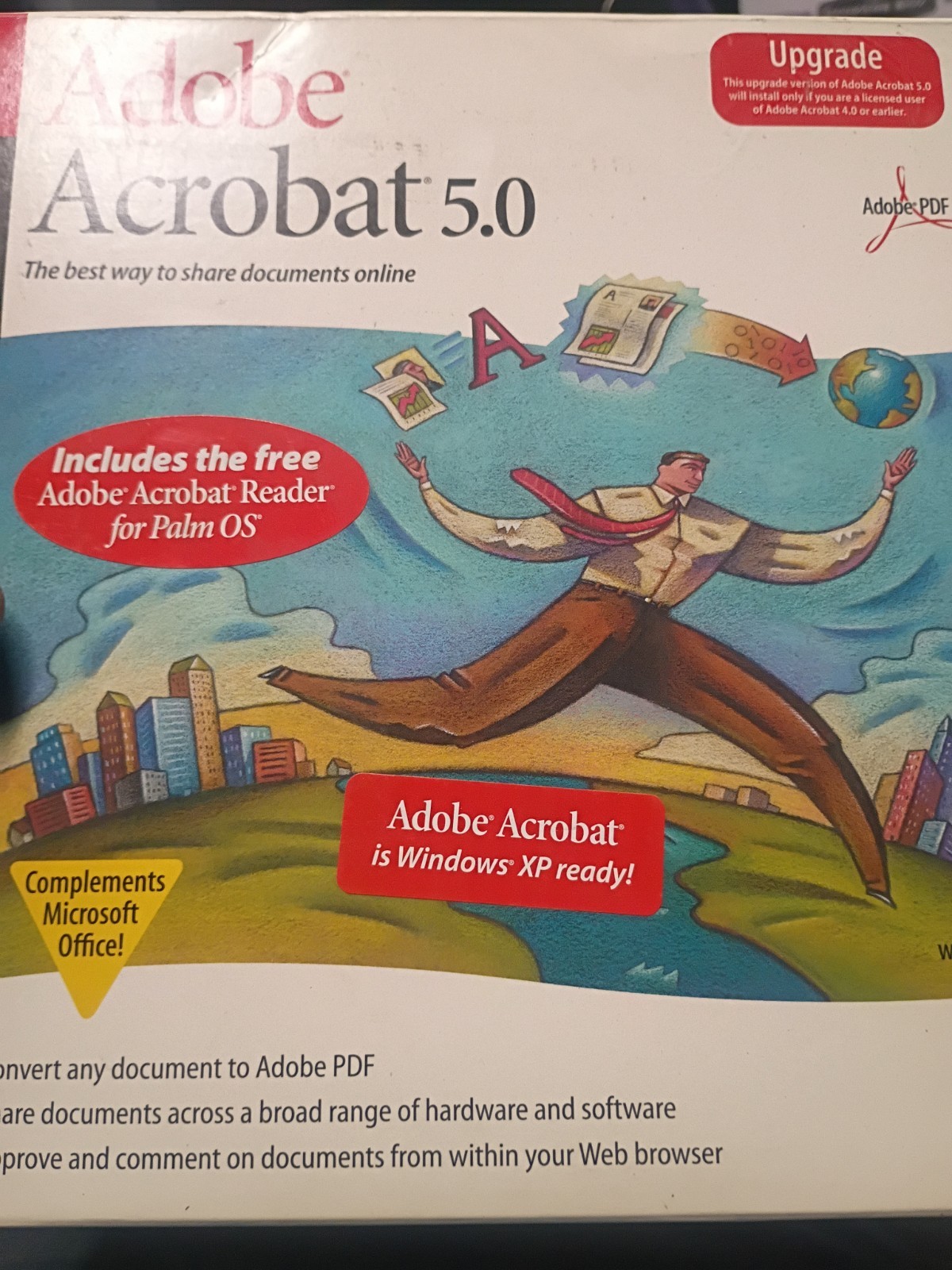 Vintage Adobe Acrobat 5.0 Big Box Software Set Windows XP Ready