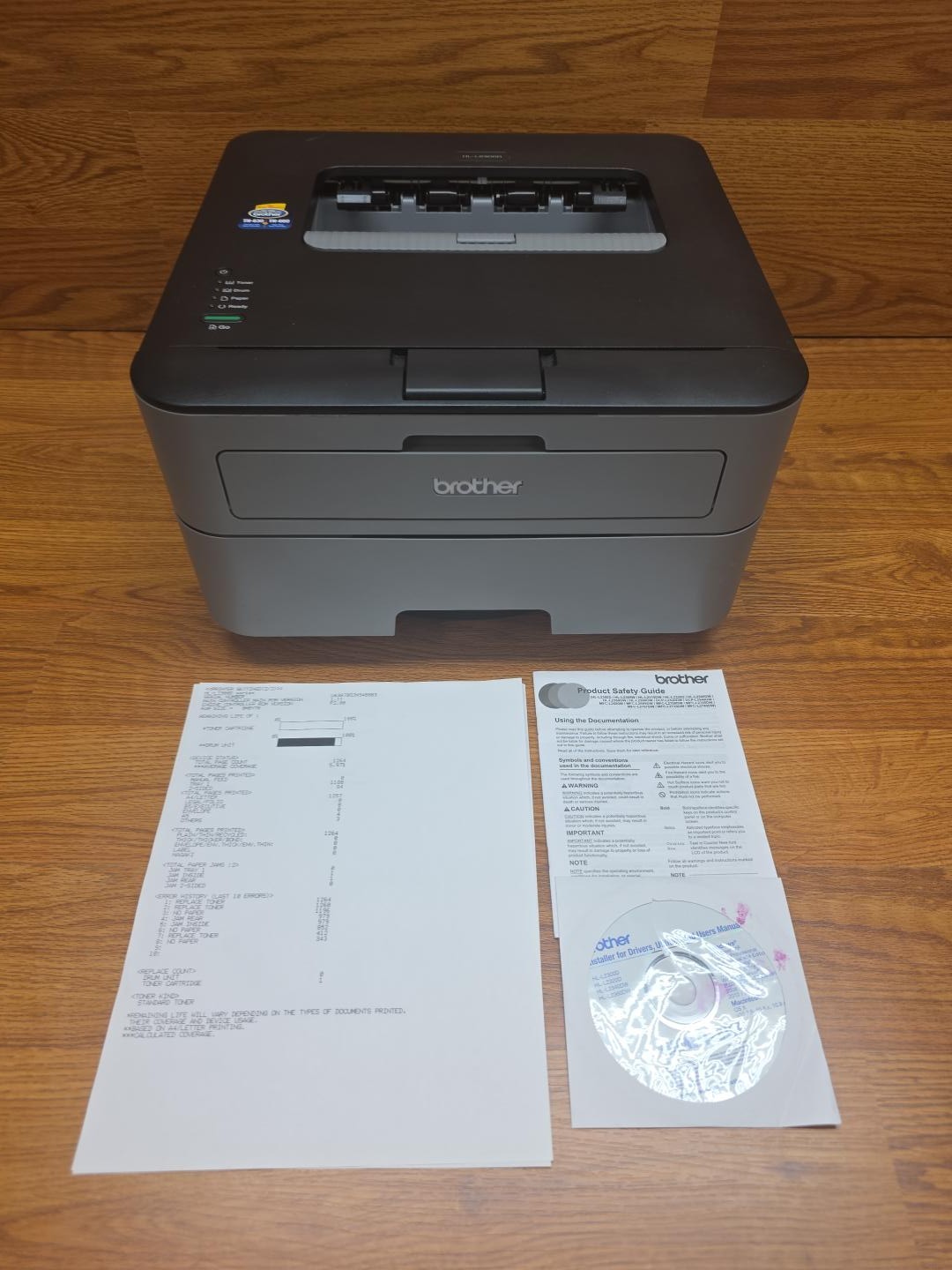 Brother HL-L2300D Mono Laser Printer Duplex Tested w/Toner Disc Manual