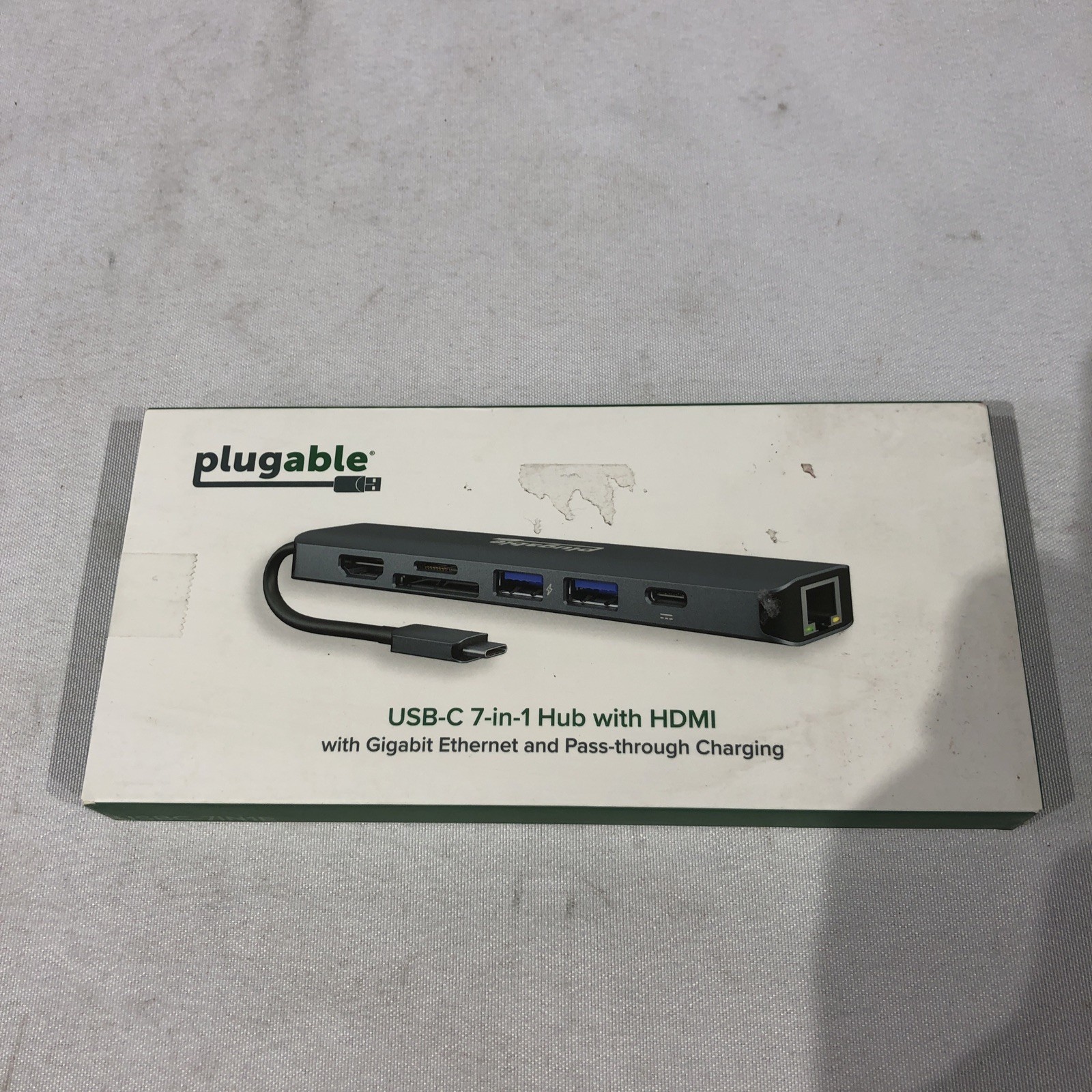 Plugable USBC-7IN1E 7-in-1 USB C Hub Multiport Adapter with Ethernet